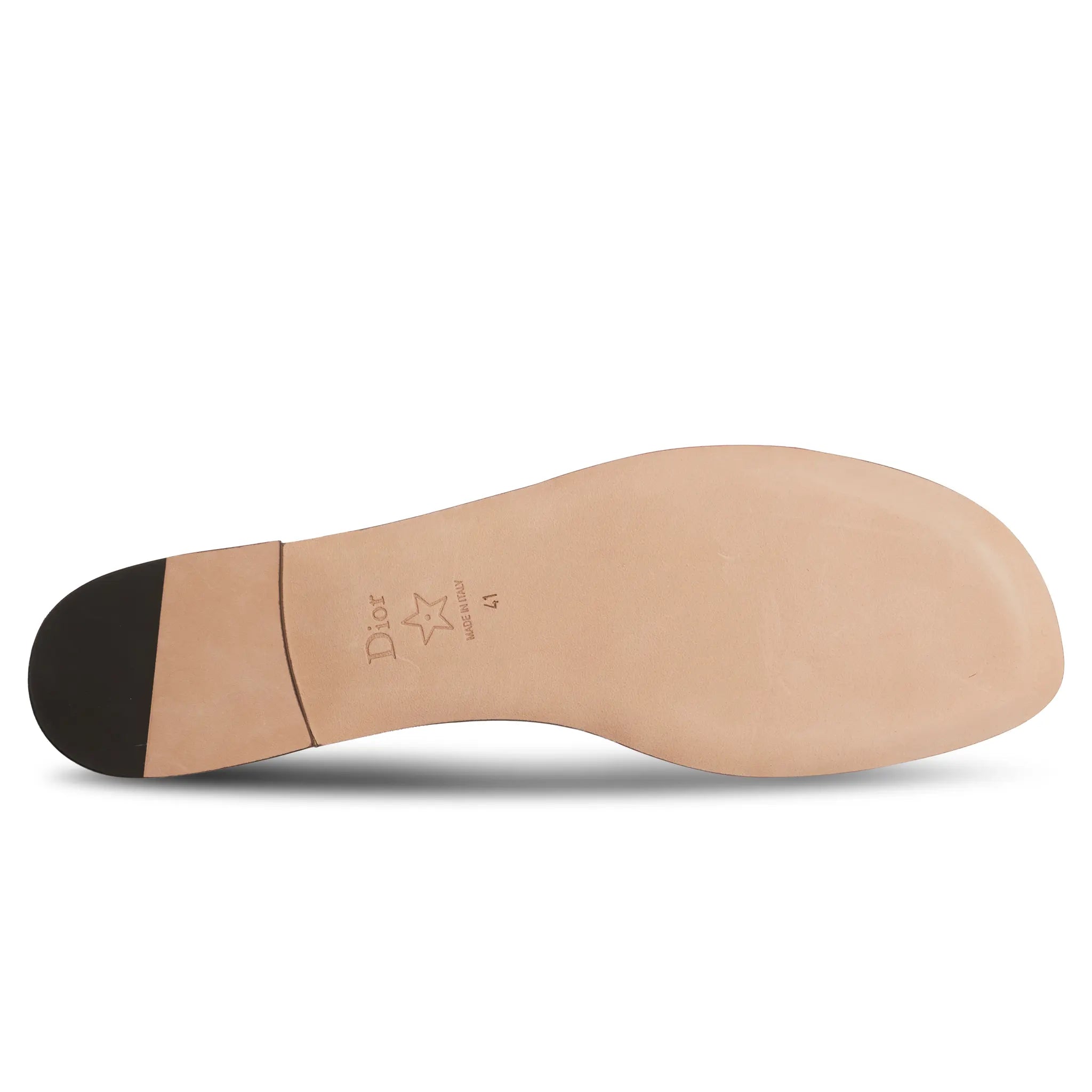 Sole View of Dior Dway Embroidered Cotton Candy Pink Slides