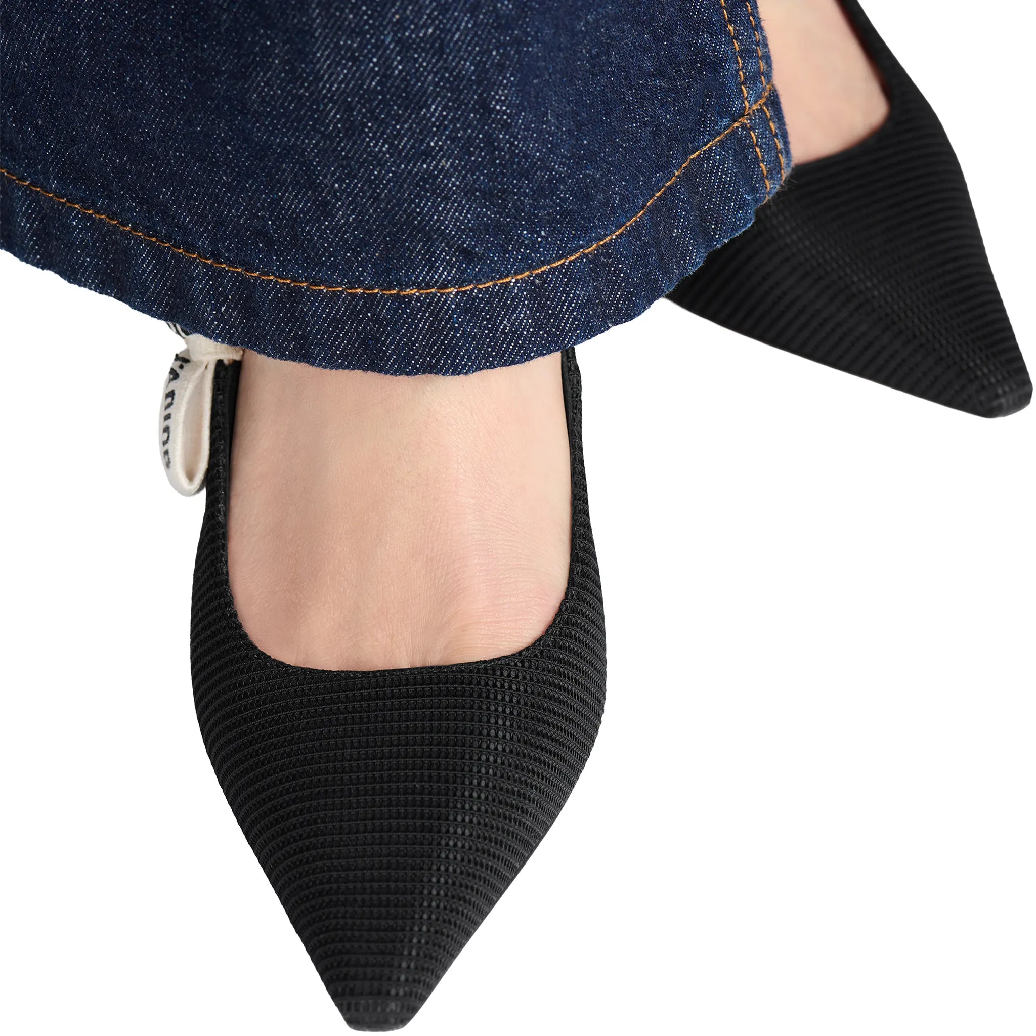 Detailed View of Dior J'Adior Technical Fabric Black Slingback Pump KCC200TFL_S900