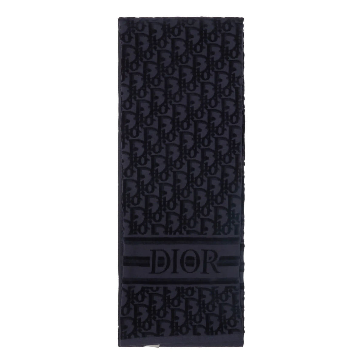 Dior Oblique Classic Terry Cotton Navy Blue Bath Beach Towel