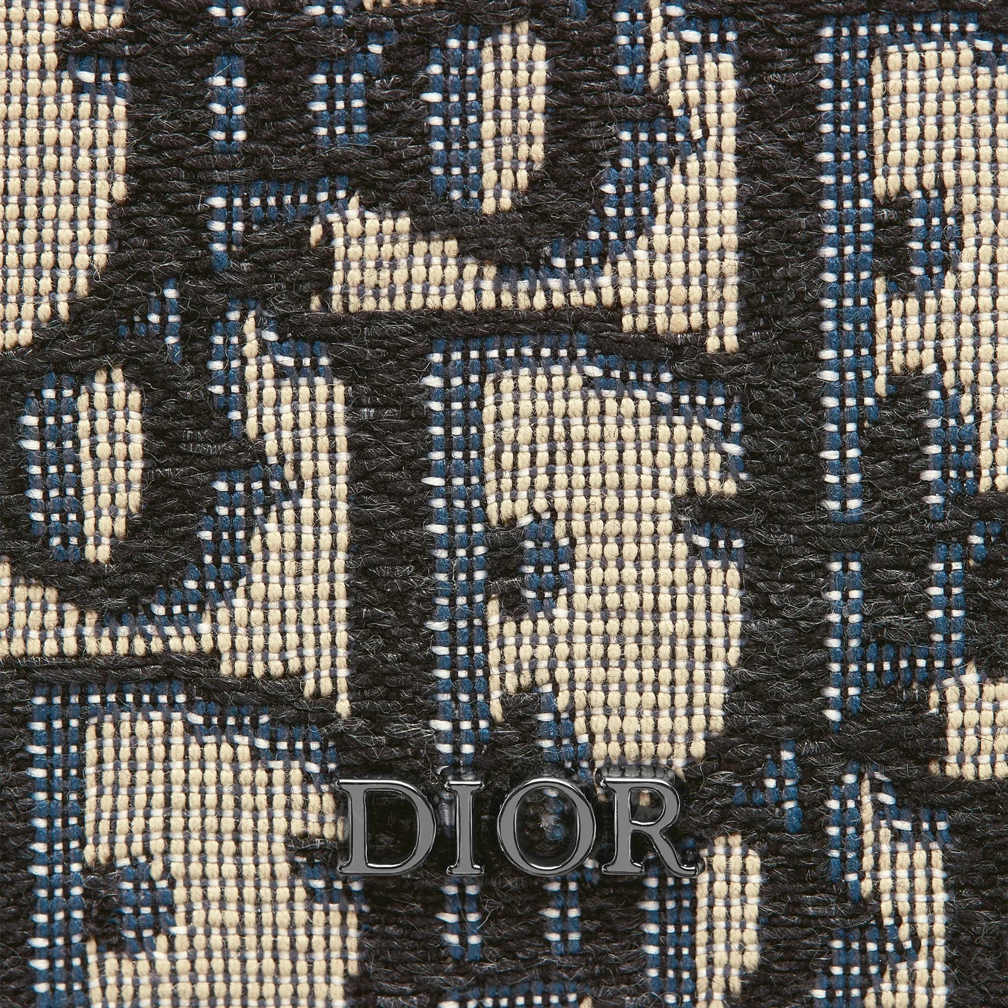 Detailed View of Dior Oblique Jacquard Beige and Black Vertical Bifold Wallet 2ESBH072YSE_H05E
