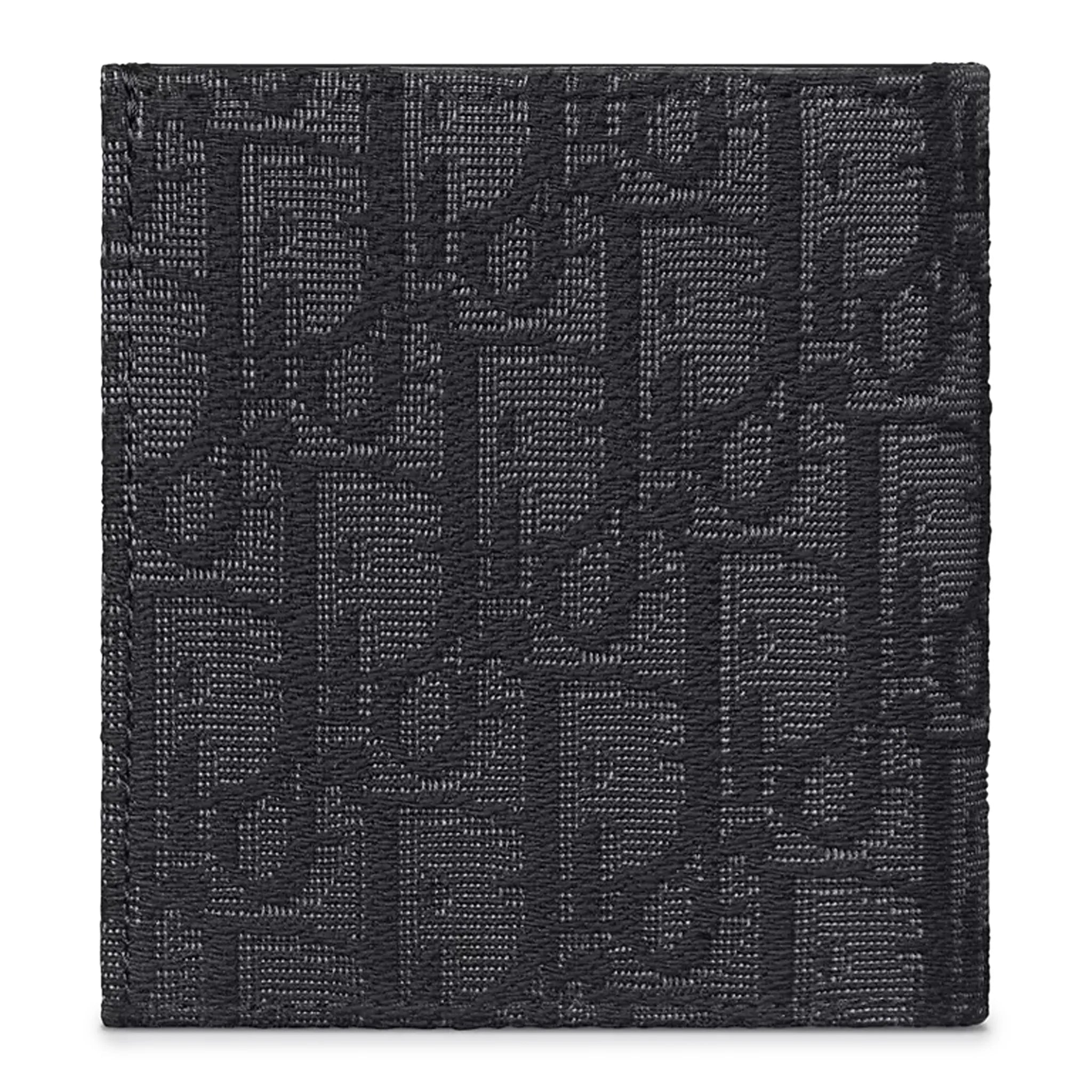 Back View of Dior Oblique Jacquard Black Vertical Bifold Wallet 2ESBH072YSE_H03E