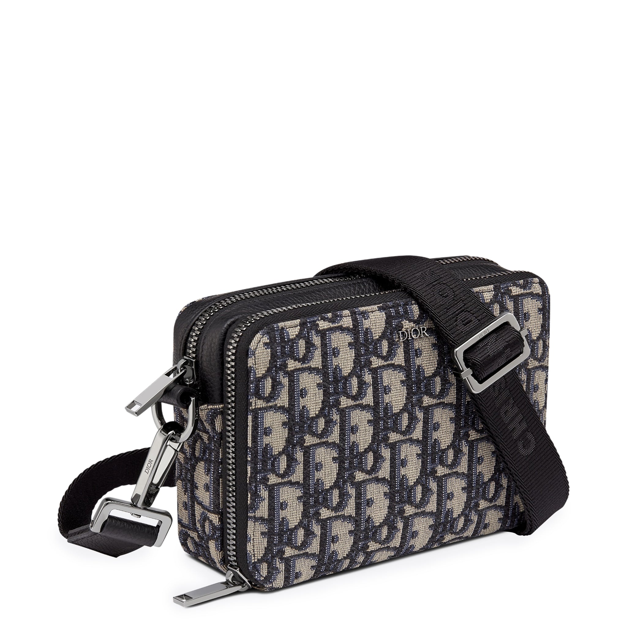 Dior Oblique Jacquard Pouch With Strap Beige Black | 2OBBC119YSE_H05E
