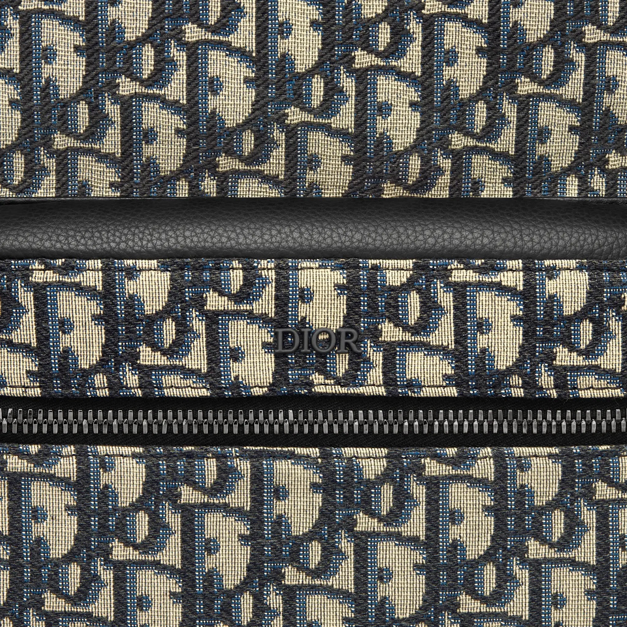 Logo view of Dior Oblique Jacquard Rider Backpack Beige Black 1VOBA088YKY_H28