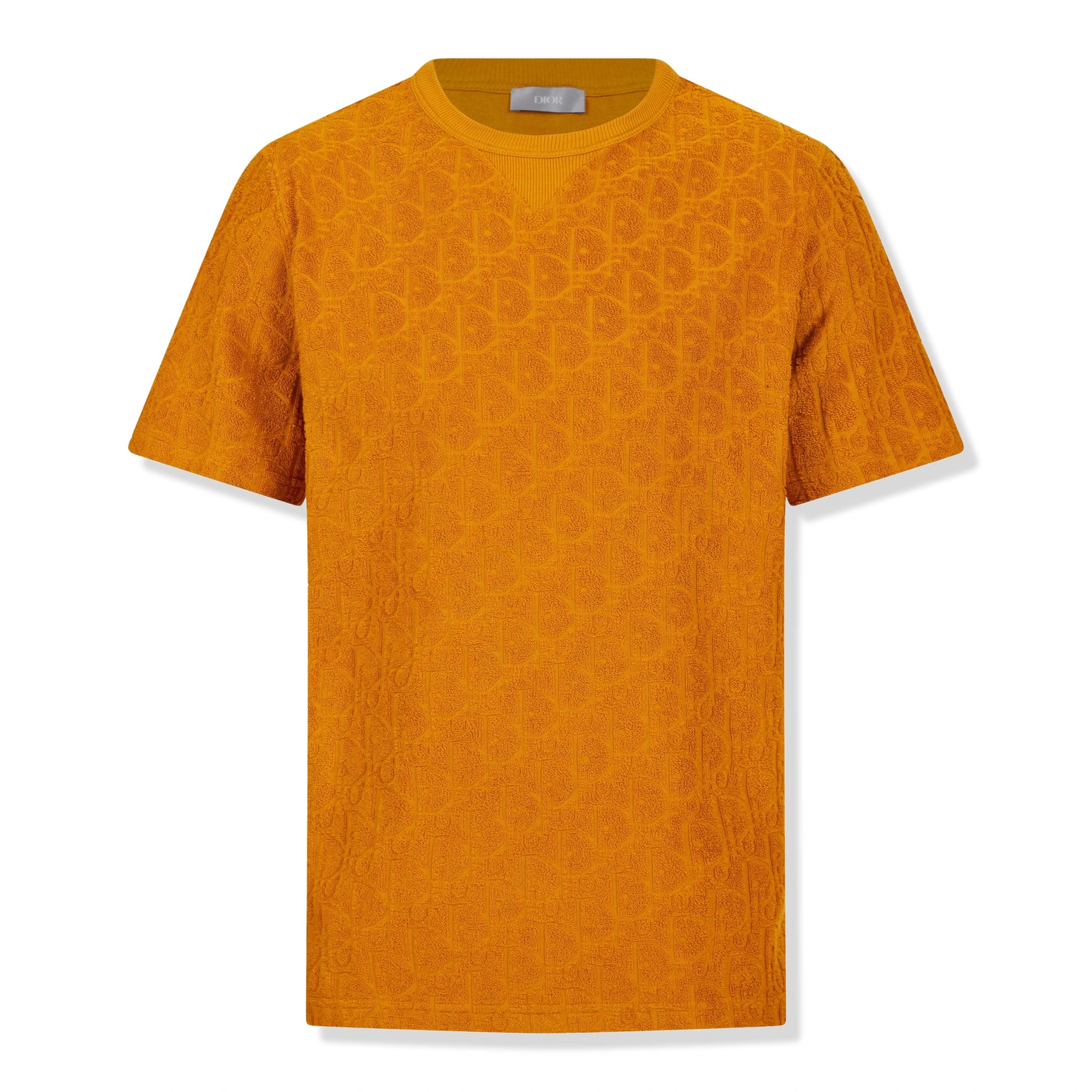 Front view of Dior Oblique Towelling Orange T Shirt