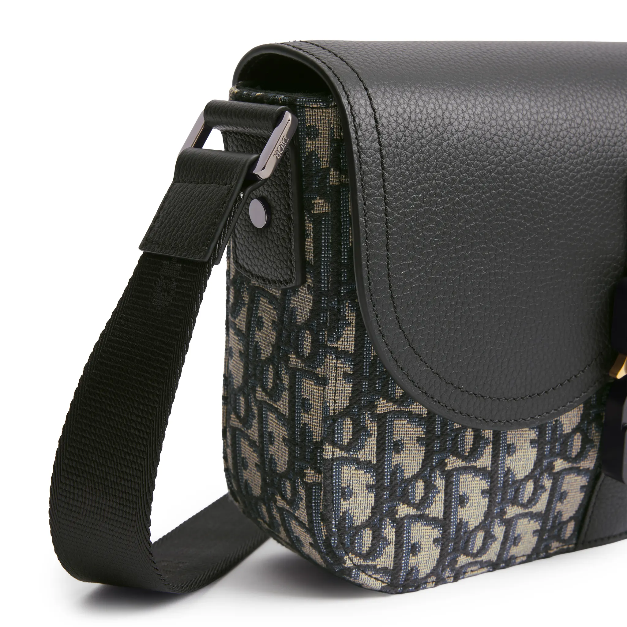 Side View of Dior Small Saddle Messenger Beige Bag With Flap 1ADPO049YKS_H27E