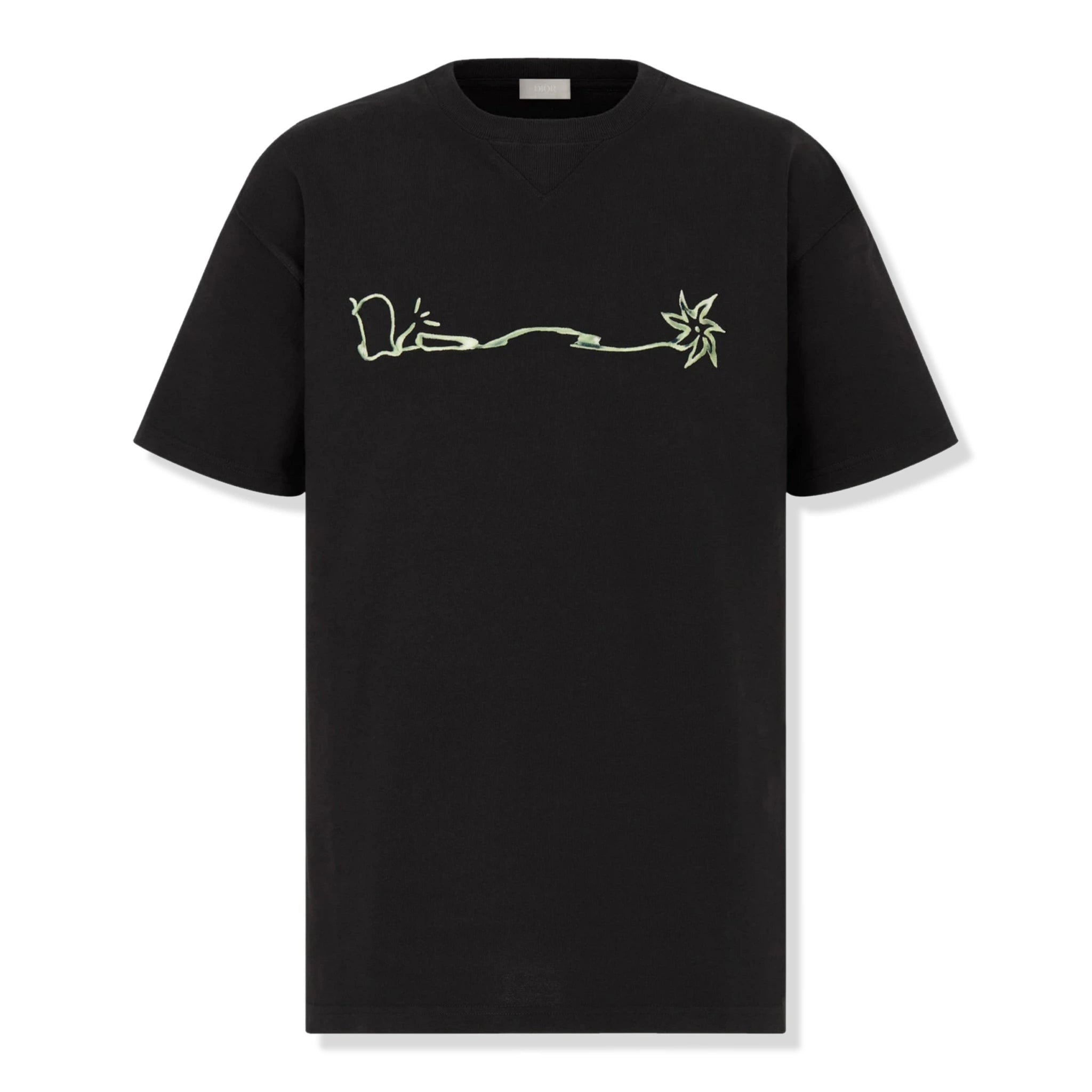 Front view of Dior x Cactus Jack Oversized Black T Shirt 283J685C0554_C986