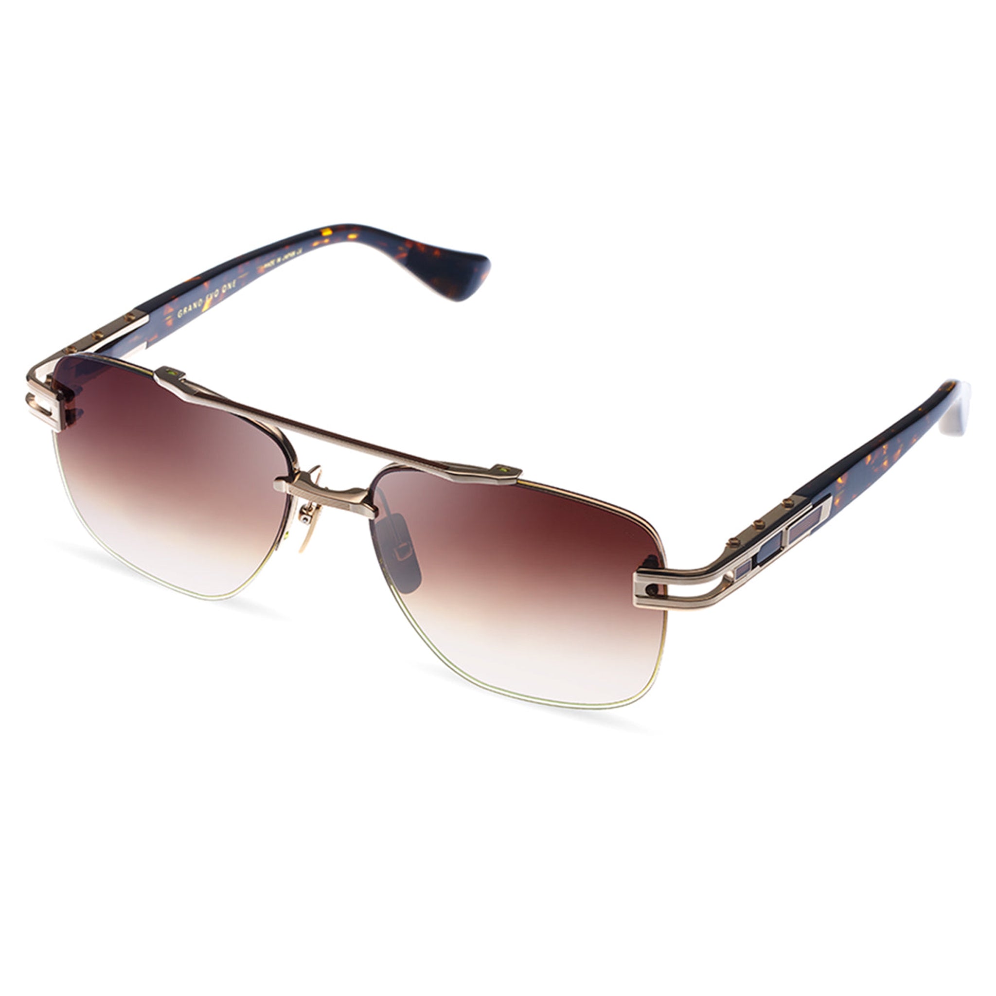 Front side view of Dita Grand-Evo One DTS138-A-02 White Gold Brown Sunglasses DTS138-A-02