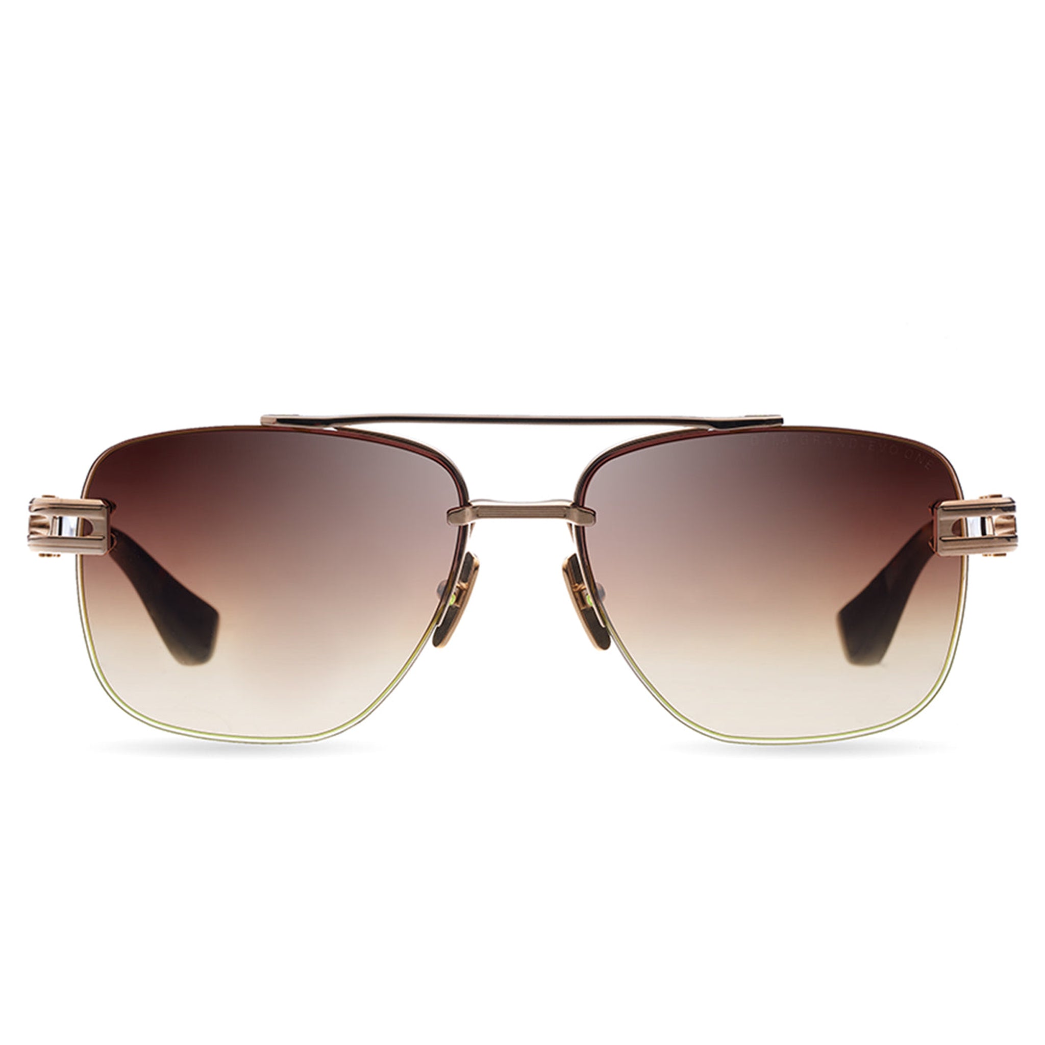 Front view of Dita Grand-Evo One DTS138-A-02 White Gold Brown Sunglasses DTS138-A-02