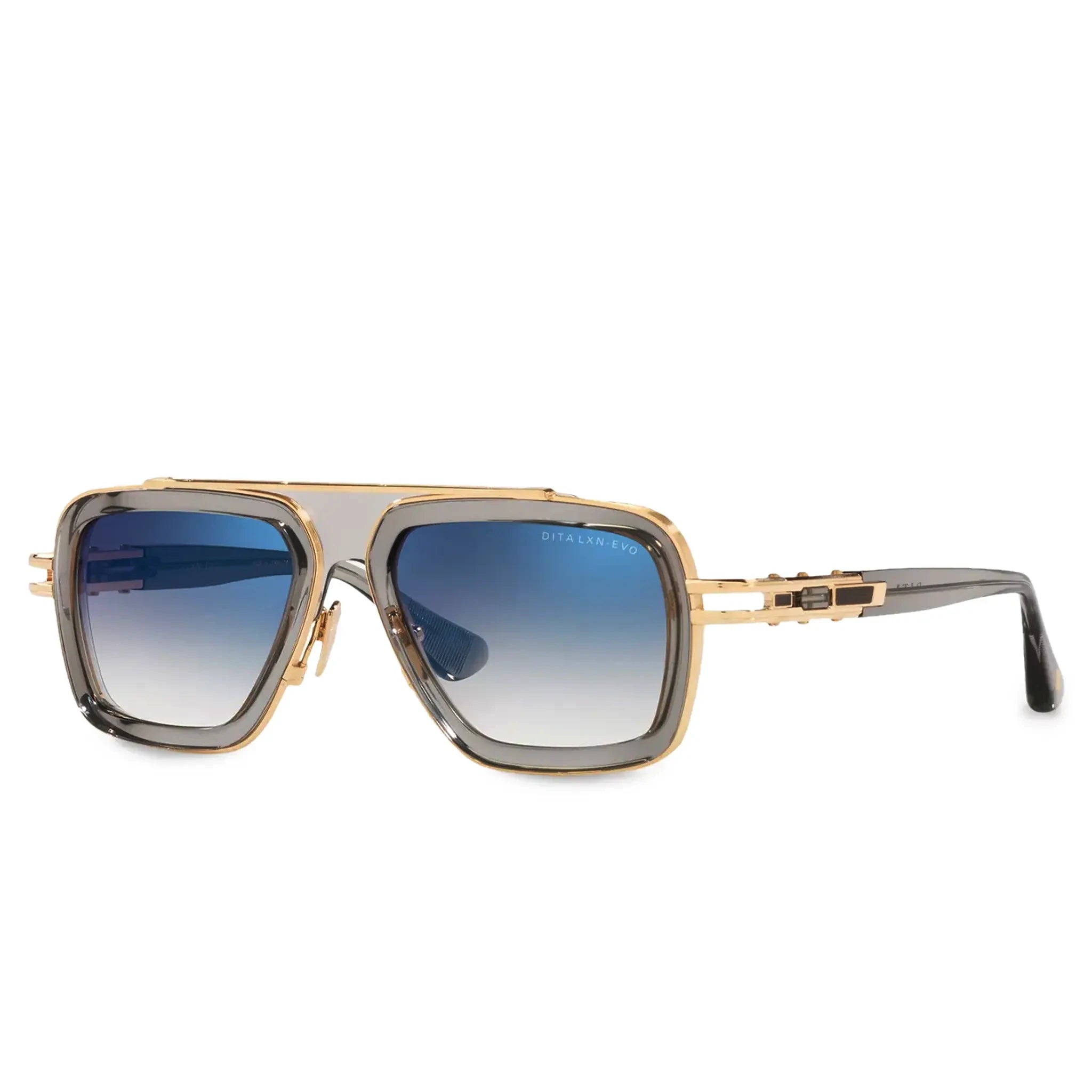 Side view of Dita LXN-EVO DTS403-A-02 Crystal Grey Gold Sunglasses