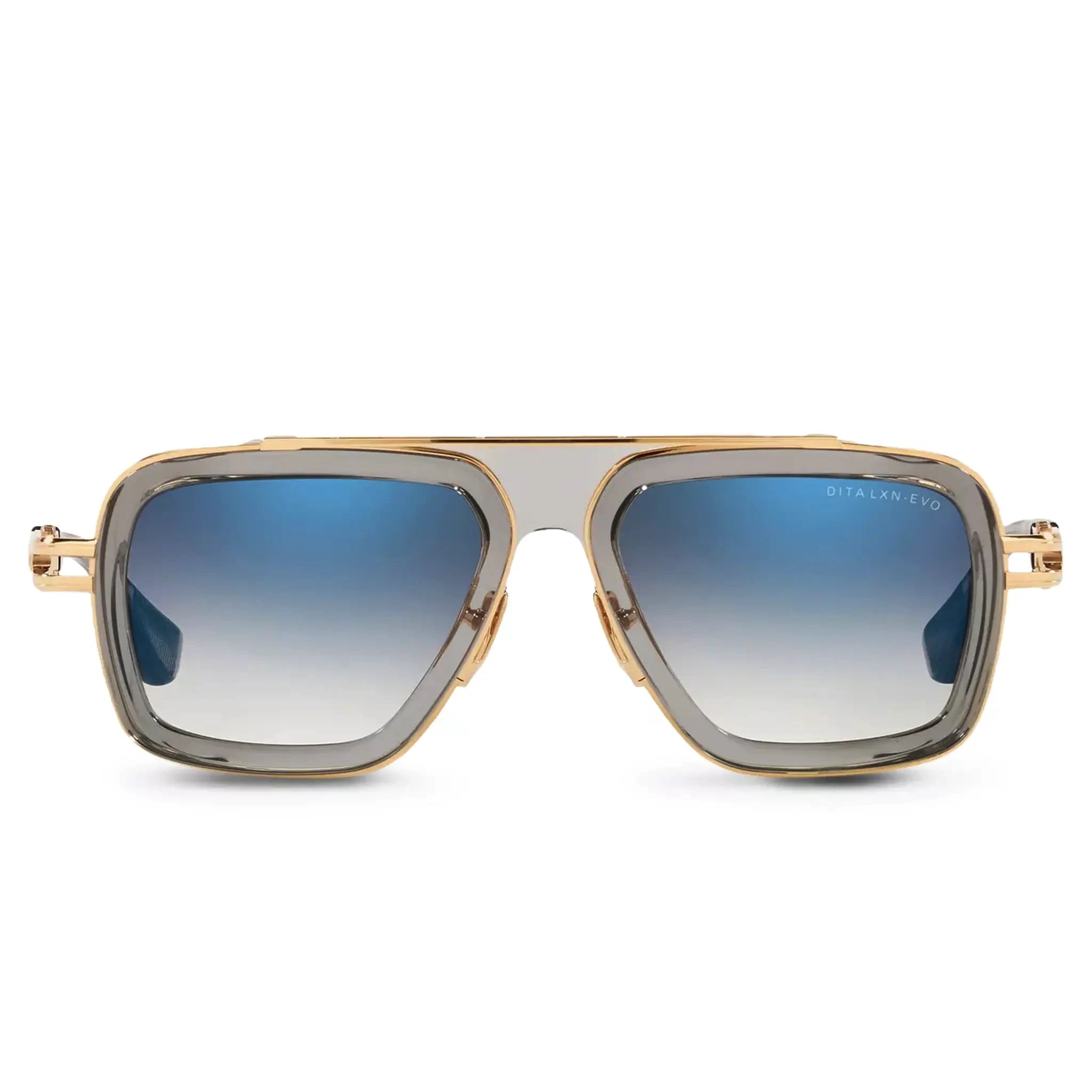 Front view of Dita LXN-EVO DTS403-A-02 Crystal Grey Gold Sunglasses