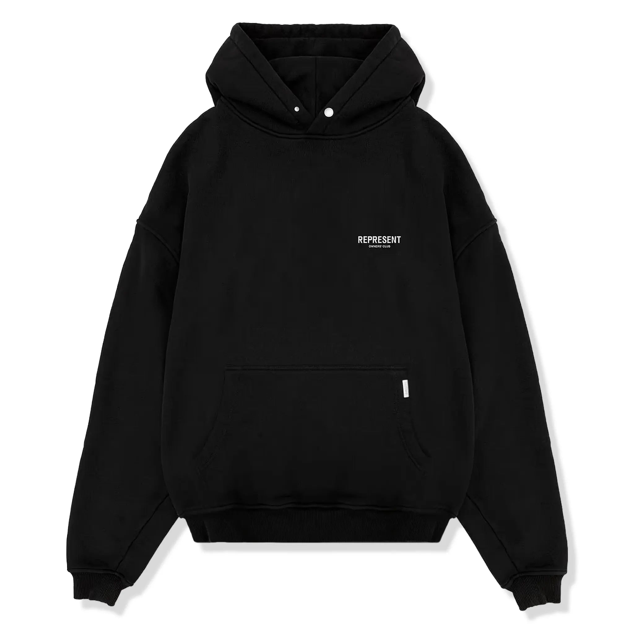 Front View of Represent Owners Club Black Hoodie