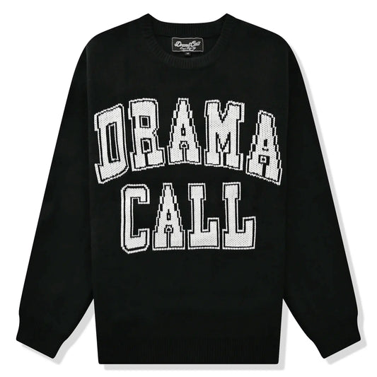 Drama Call Black White Knit Sweatshirt