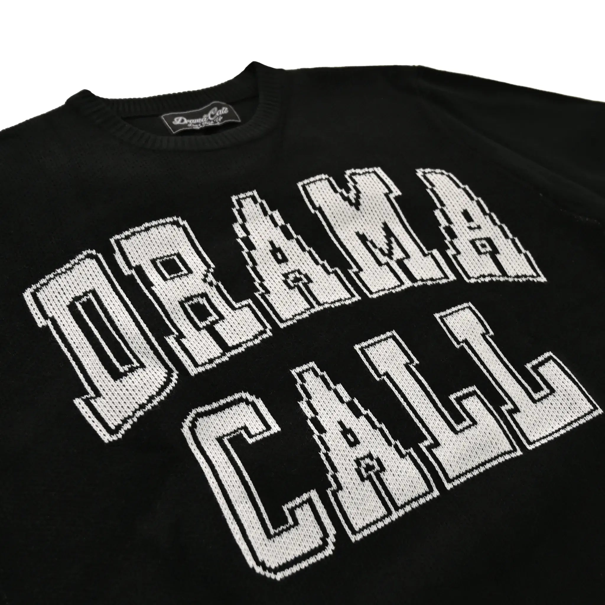 Logo view of Drama Call Black White Knit Sweatshirt