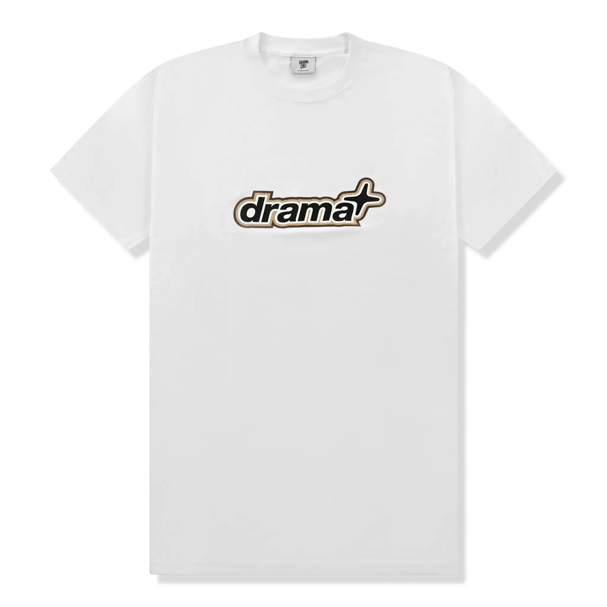 Front view of Drama Call Espresso 1 Star White T Shirt