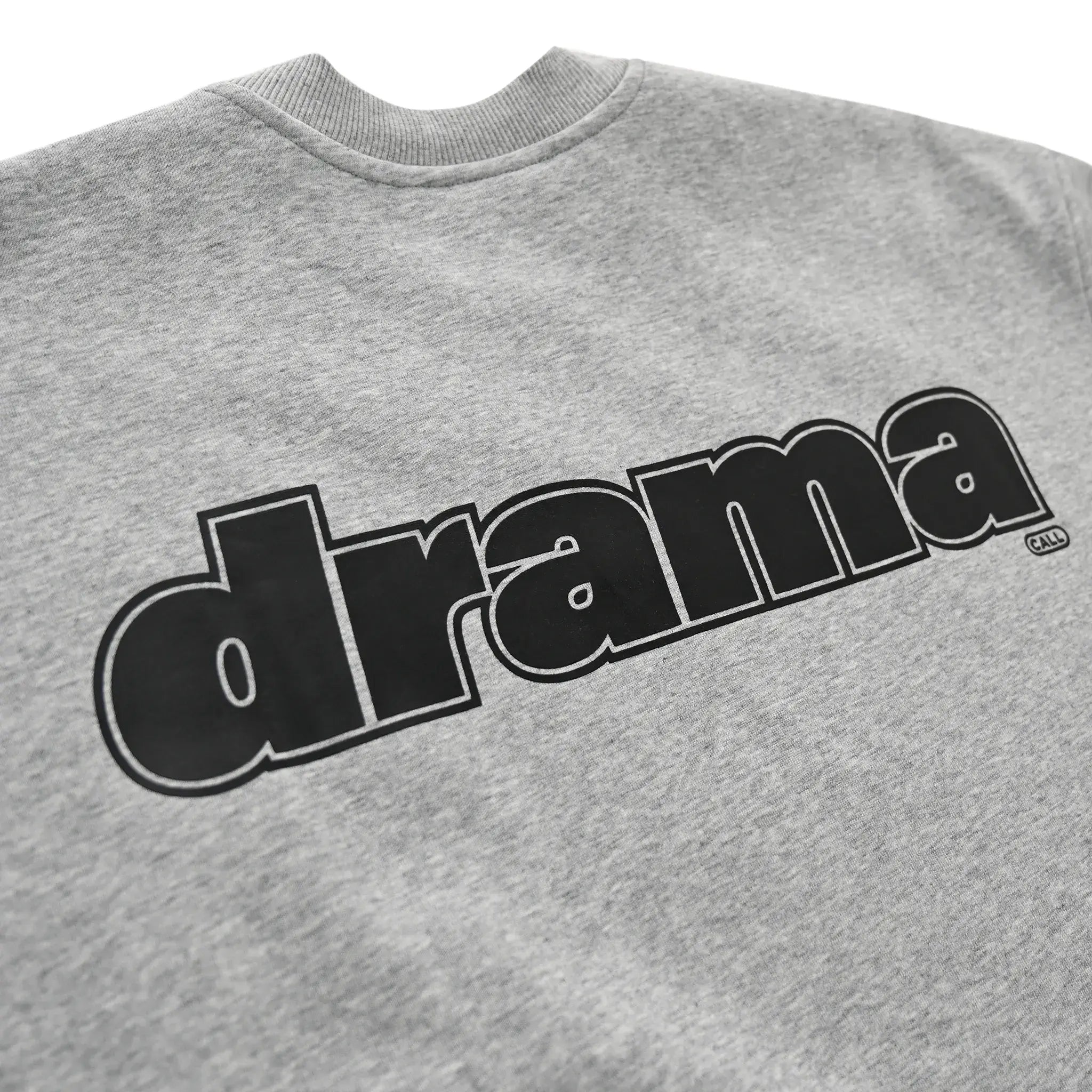 Back Logo view of Drama Call Grey Sweatshirt