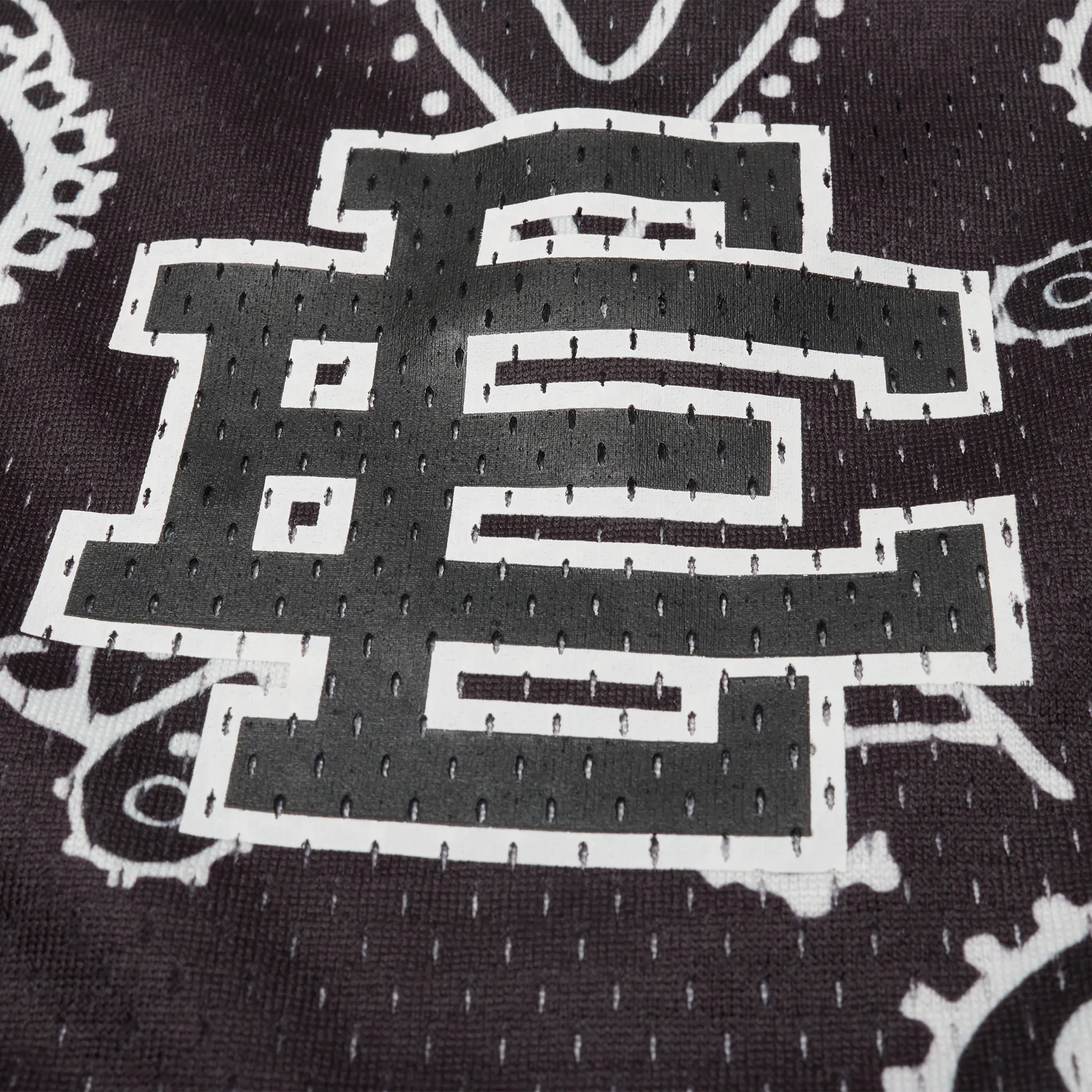 Detailed View of Eric Emanuel EE Basic Black Paisley Shorts