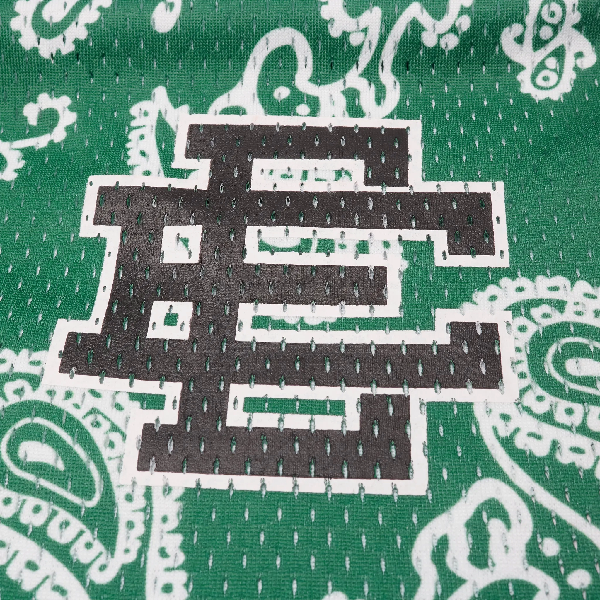 Detailed View of Eric Emanuel EE Basic Green Paisley Shorts