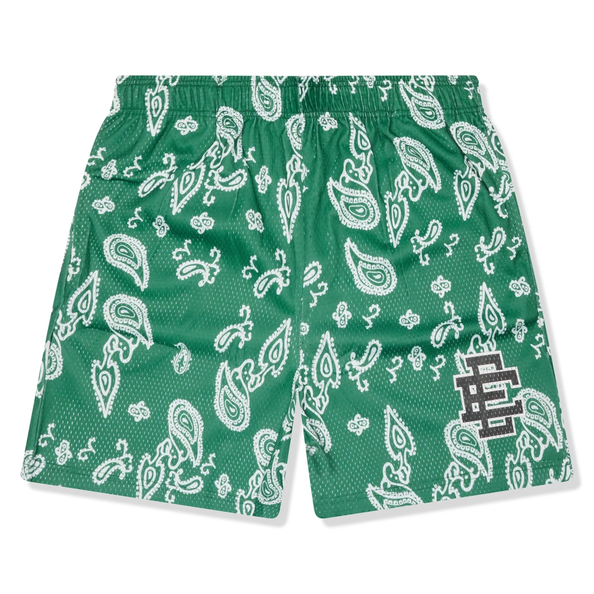 Front View of Eric Emanuel EE Basic Green Paisley Shorts