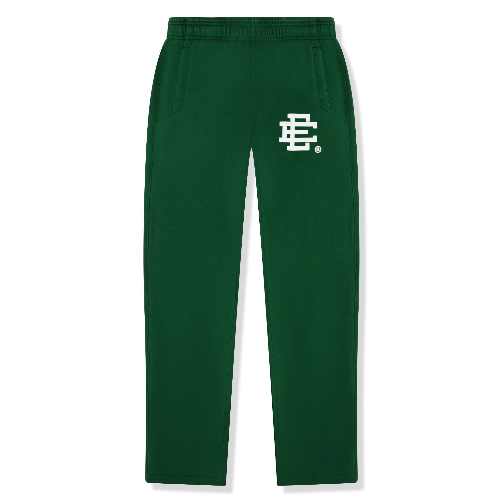 Front view of Eric Emanuel EE Basic Green White Sweatpants