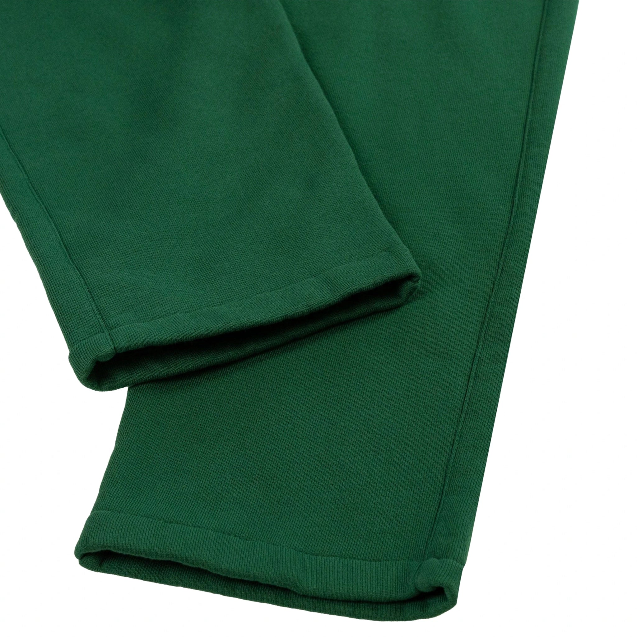 Leg view of Eric Emanuel EE Basic Green White Sweatpants