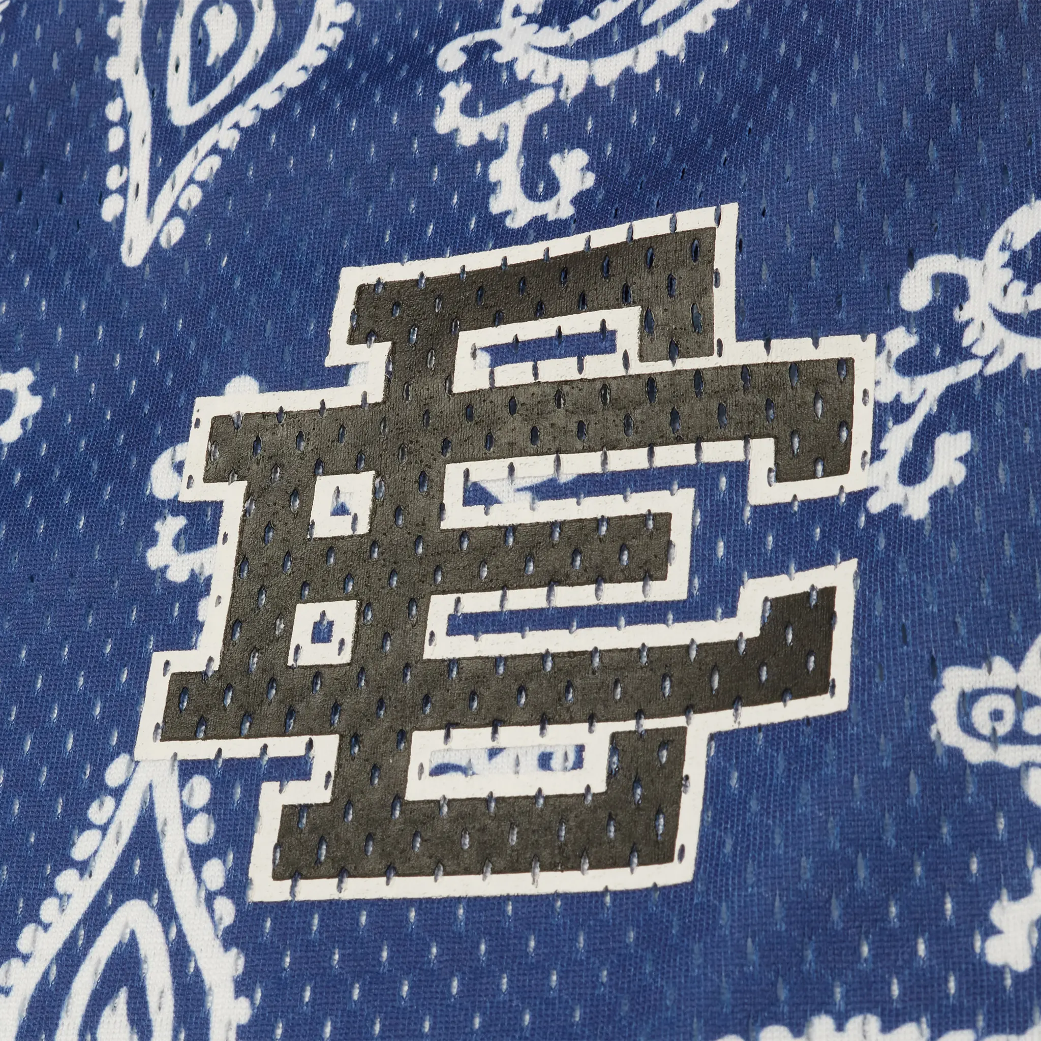 Detailed logo View of Eric Emanuel EE Basic Royal Paisley Shorts