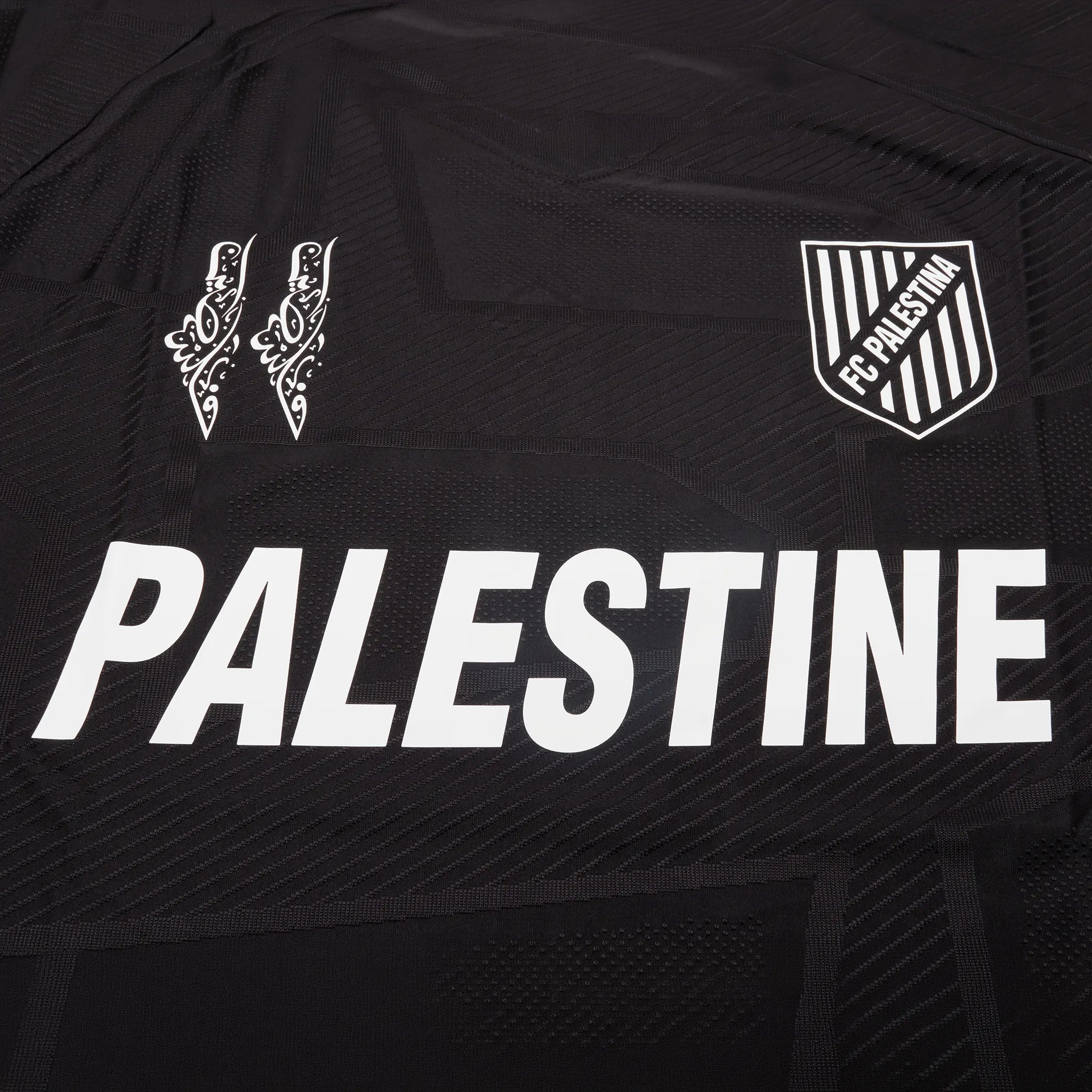 Detailed View of FC Palestina Palestine Black Edition English Football T-Shirt