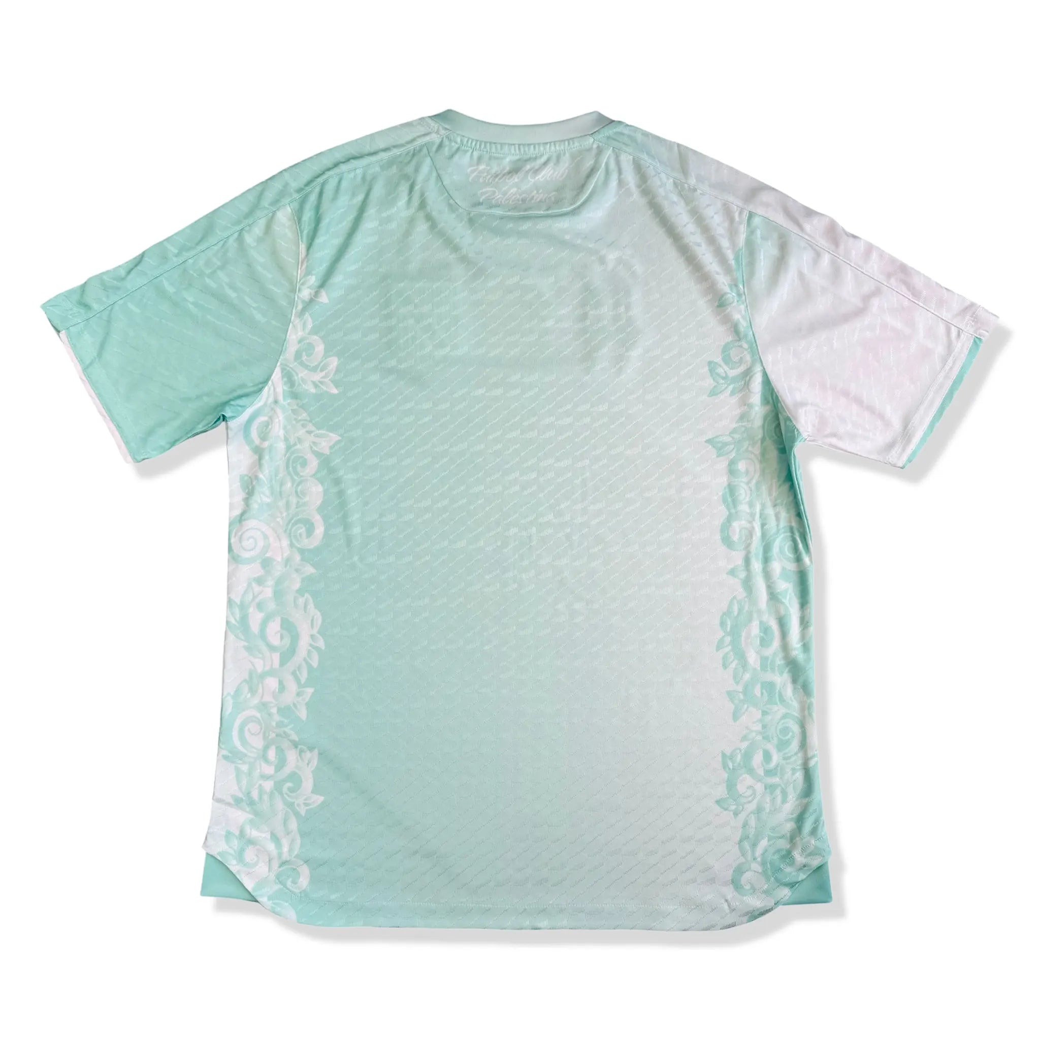 Back View of FC Palestina x Farrah Azam Mint Mist T-Shirt