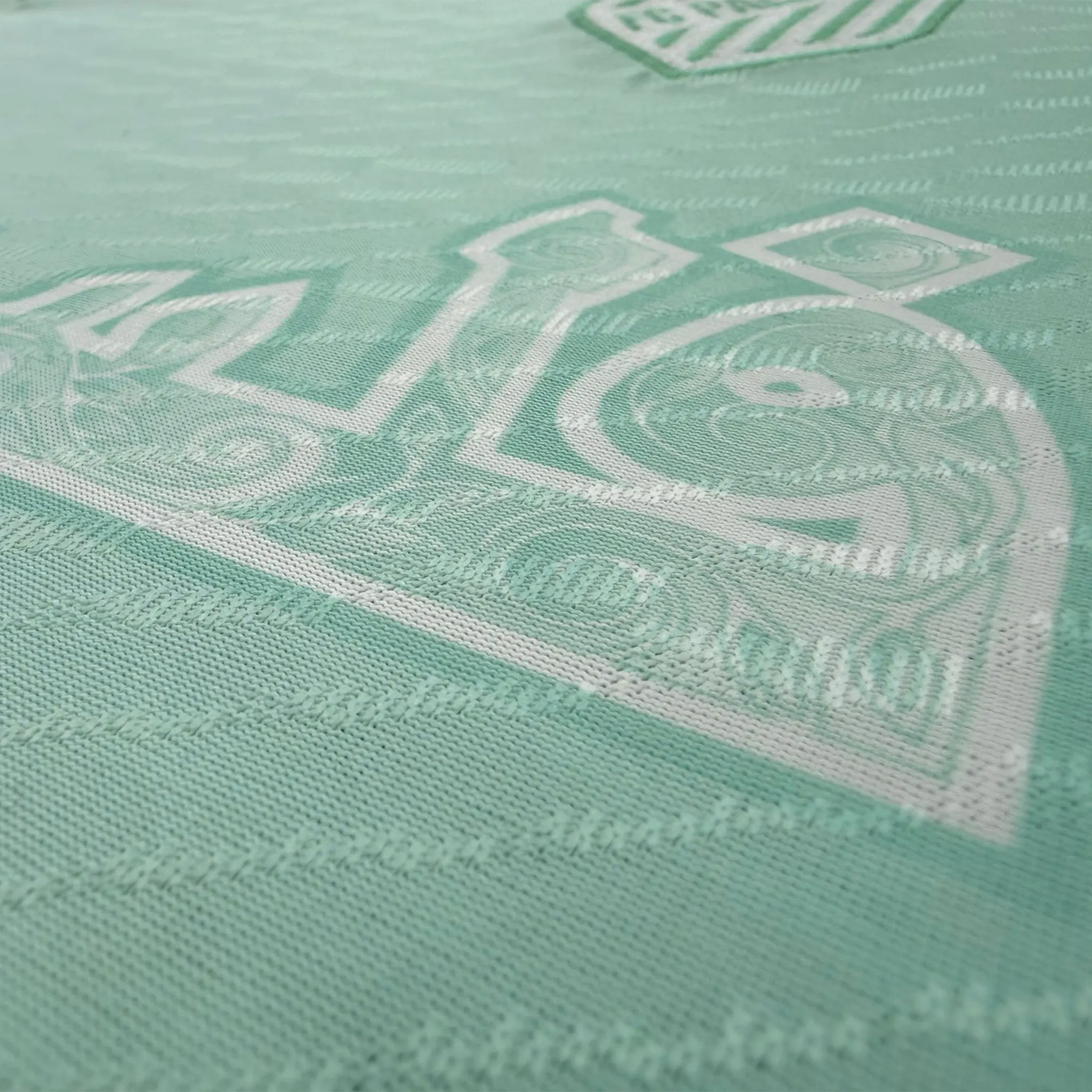Detailed Logo View of FC Palestina x Farrah Azam Mint Mist T-Shirt