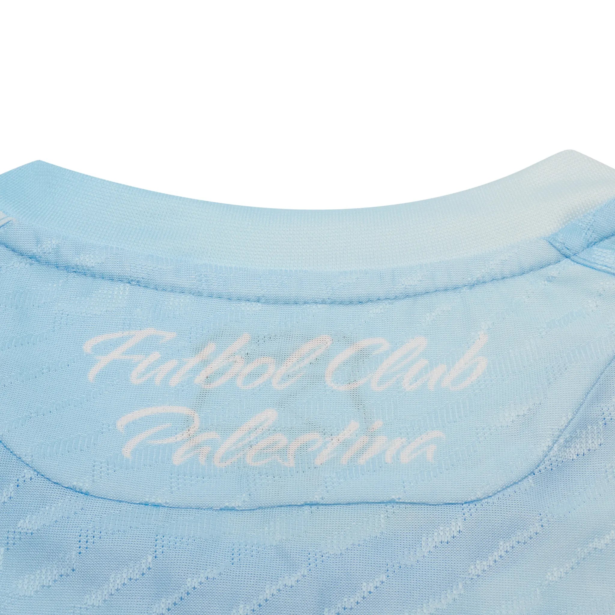 Detailed View of FC Palestina x Farrah Azam Sky Blue T-Shirt