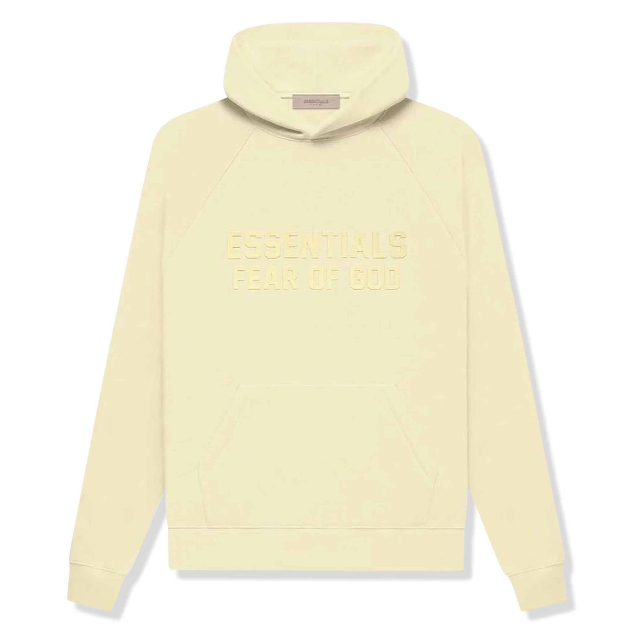 Front view of Fear Of God Essentials Canary Hoodie (FW22) 192SU222056F