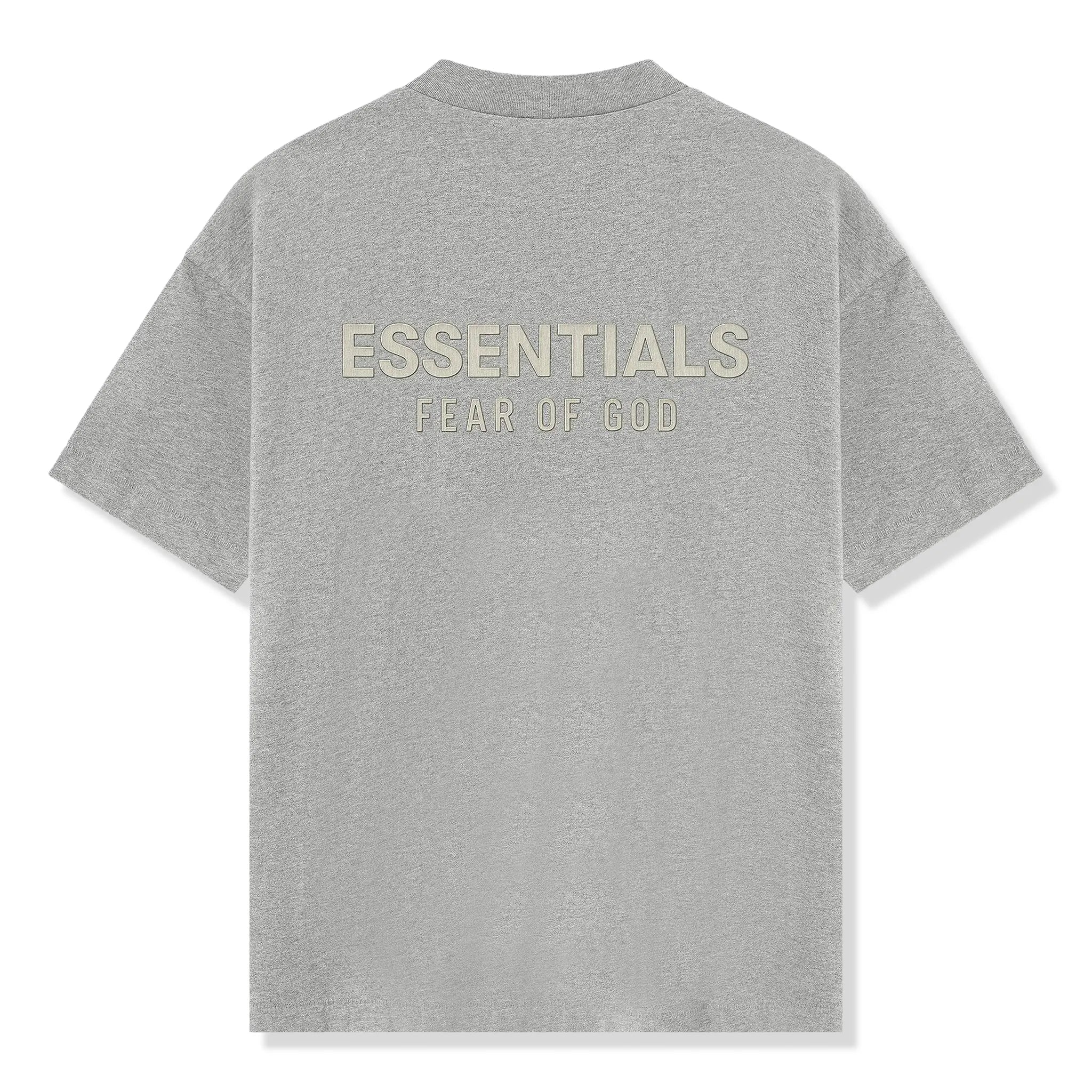 Back View of Fear Of God Essentials Classic Concrete Heather T-Shirt (FW25) 125SP254195F