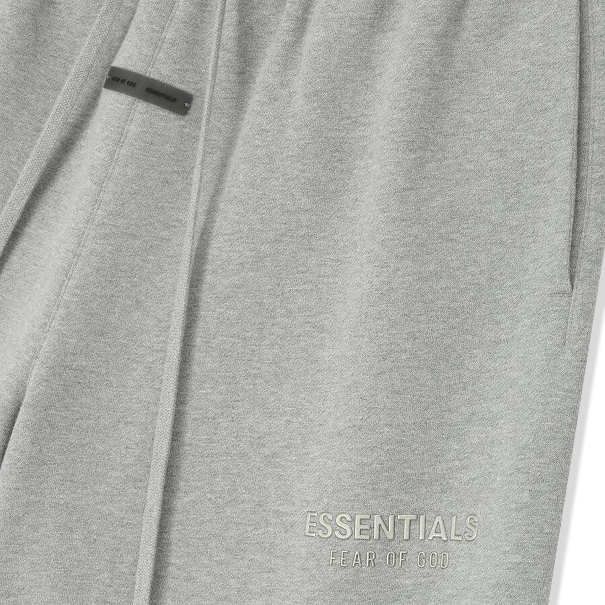 Detailed View of Fear Of God Essentials Classic Fleece Concrete Heather Shorts (FW25)