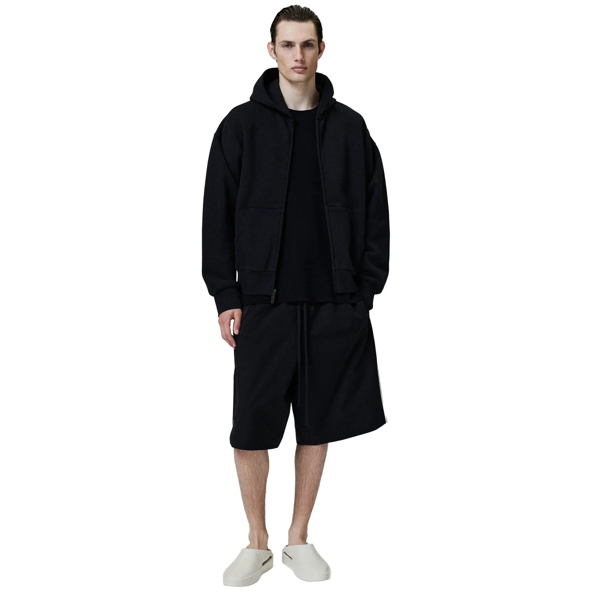 Fear Of God Essentials Classic Fleece Jet Black Metalic Zip-Up