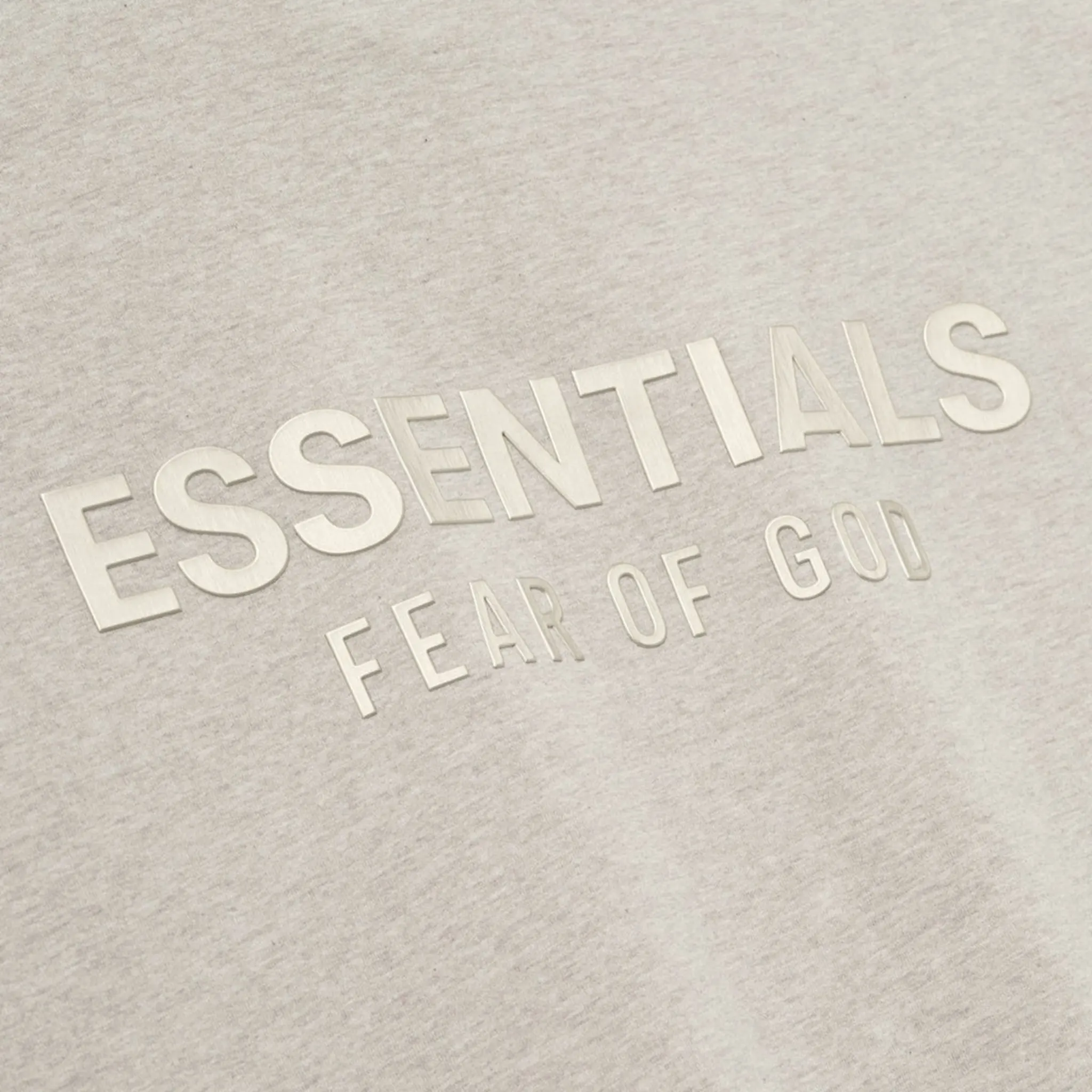 Detailed View of Fear Of God Essentials Classic Heather Stone T-Shirt (FW25) 125SP254192F