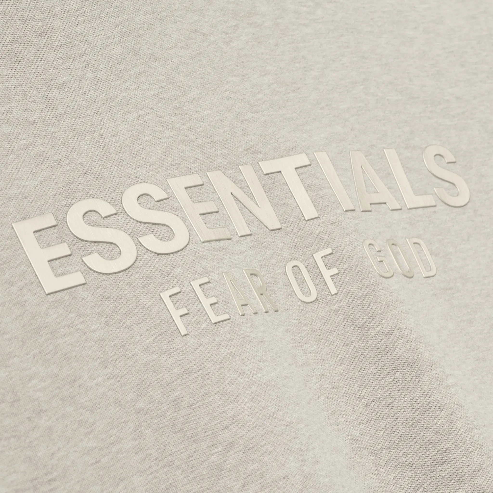 Detailed View of Fear Of God Essentials Classic Heather Stone Zip-Up Hoodie (SS25) 192SP254782F