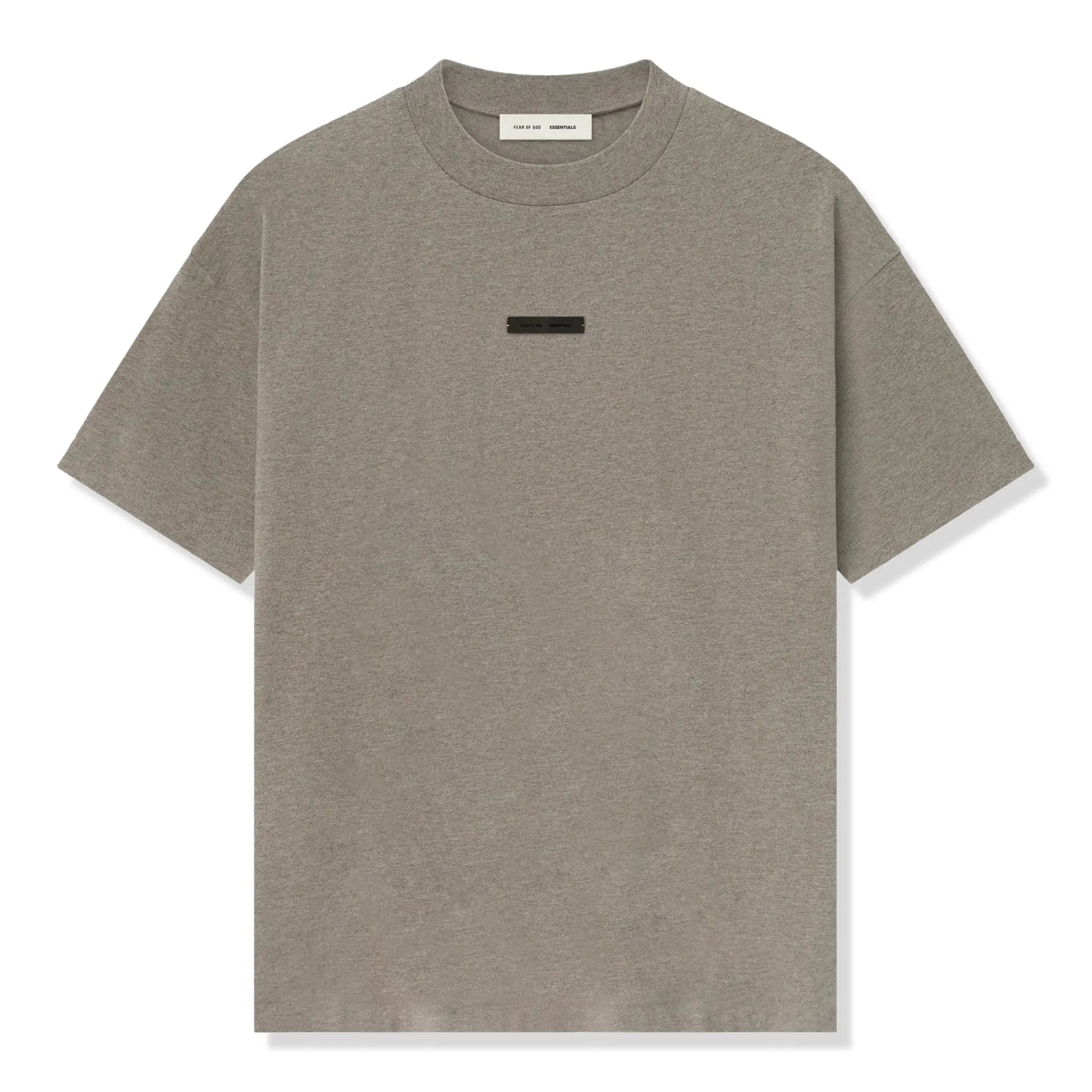 Front View of Fear Of God Essentials Classic Homestead Heather T-Shirt (FW25)