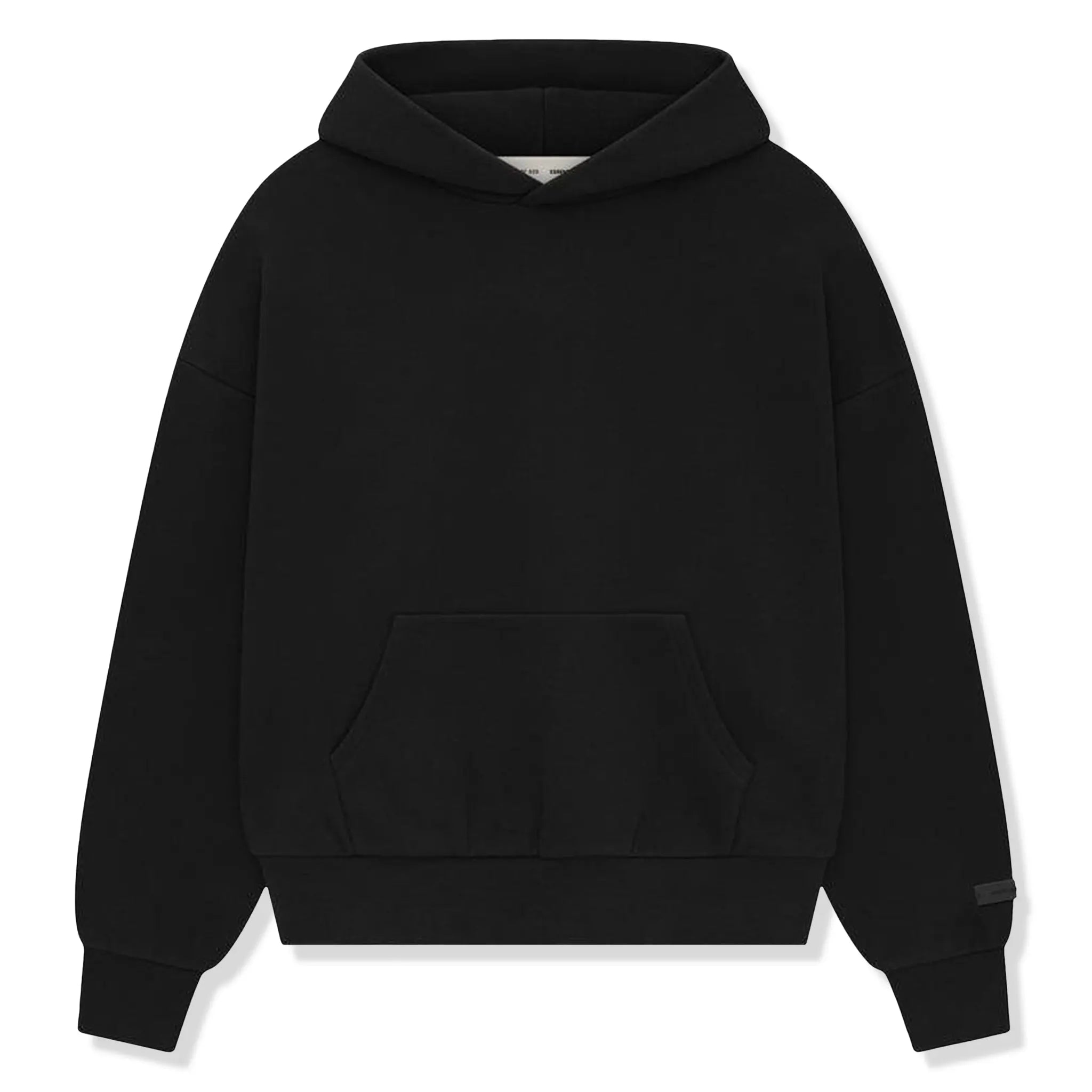 Front View of Fear Of God Essentials Classic Jet Black Hoodie 192AS252050F