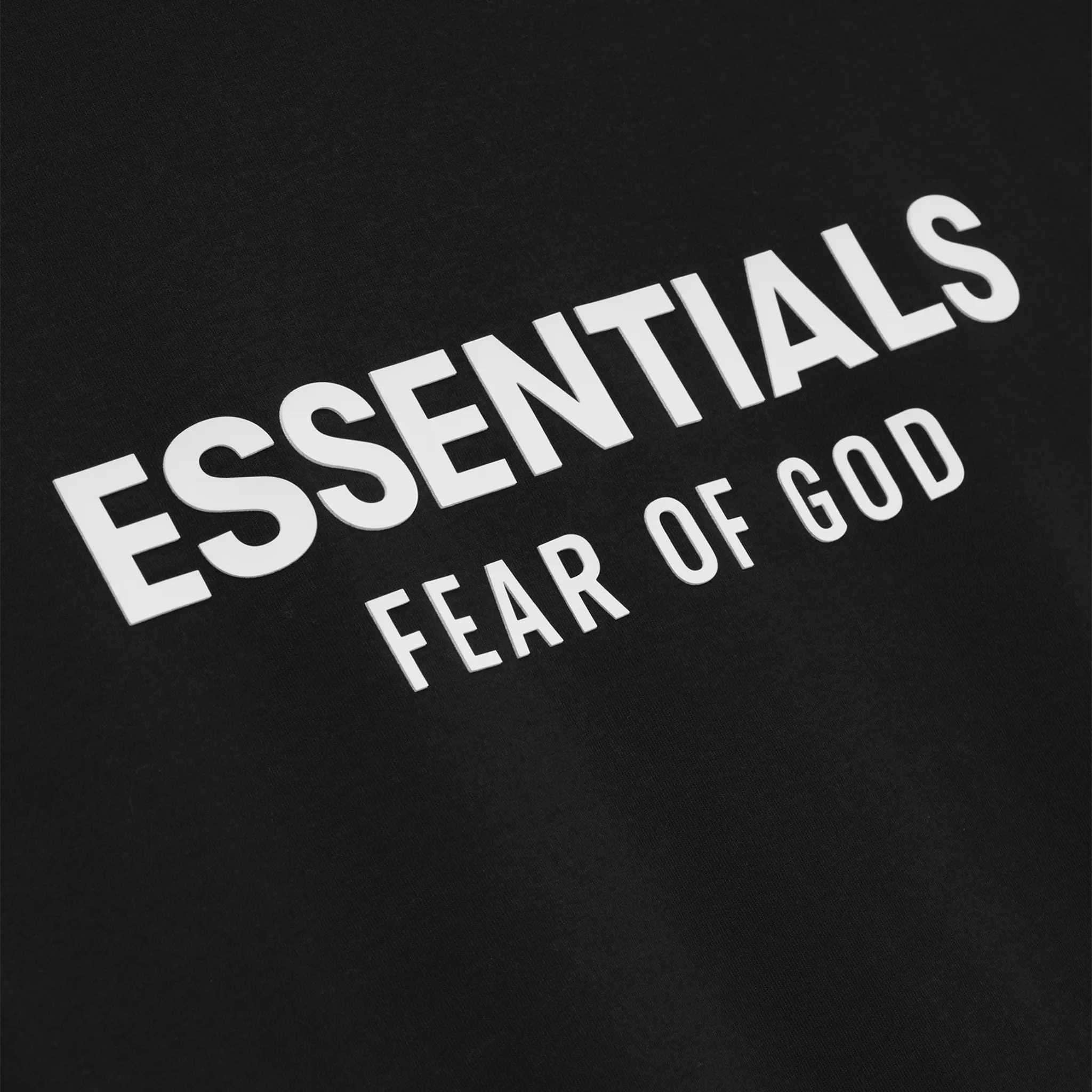 Detailed View of fear of god essentials classic jet black t shirt 125as254190f