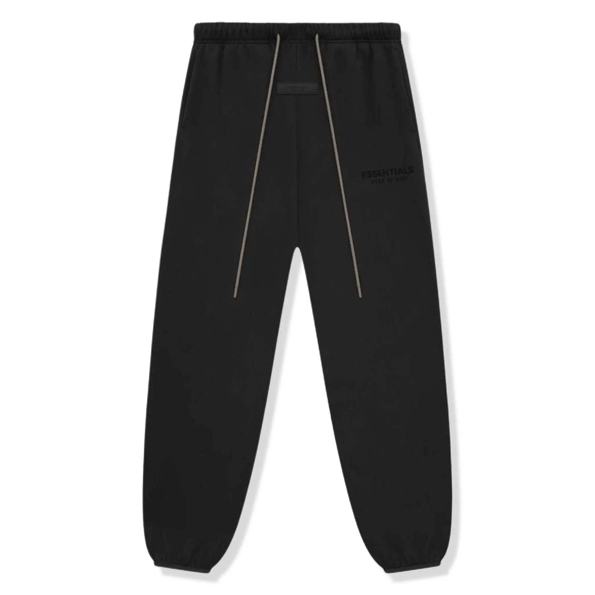 Front View of Fear Of God Essentials Core Collection Black Sweatpants (SS24) 130SU242020F