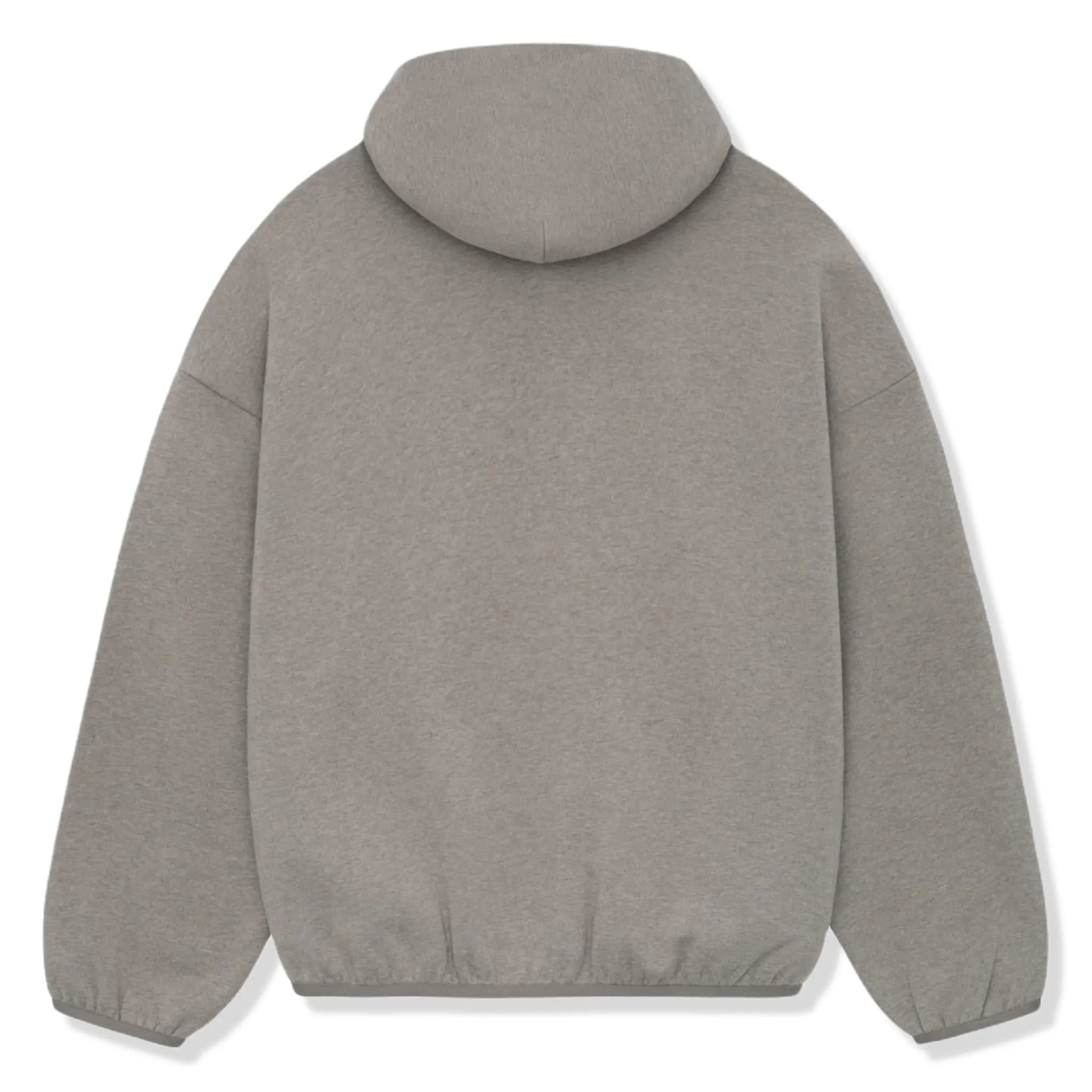 Back View of Fear Of God Essentials Core Collection Heather Grey Hoodie (SS24) 192SU242051F