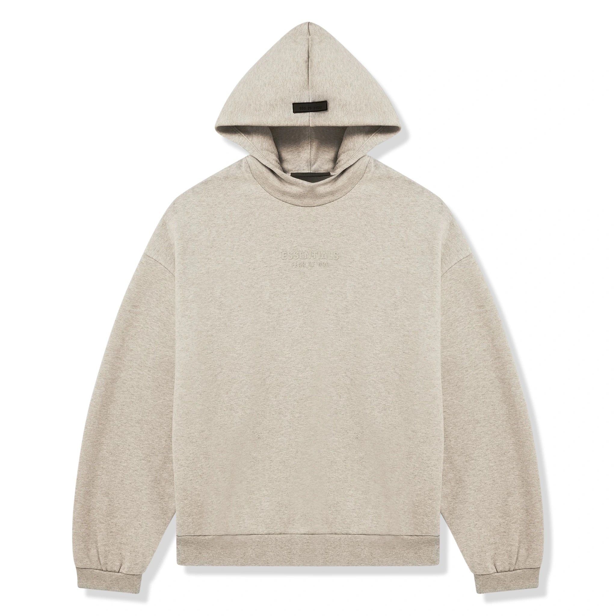 Front view of Fear Of God Essentials Core Heather Hoodie (FW23) 