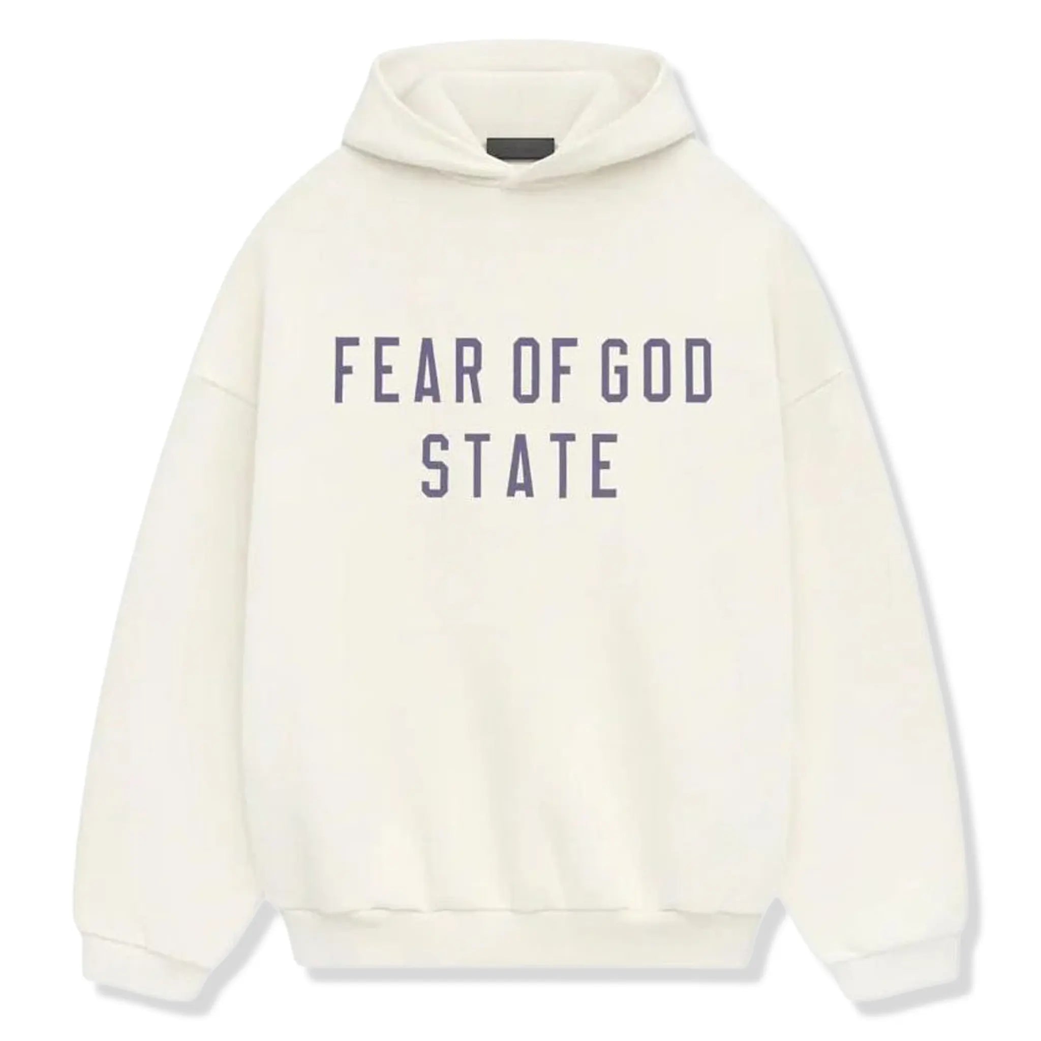 Front View of Fear Of God Essentials Fleece Shell White Hoodie (FW24) 192BT246252F