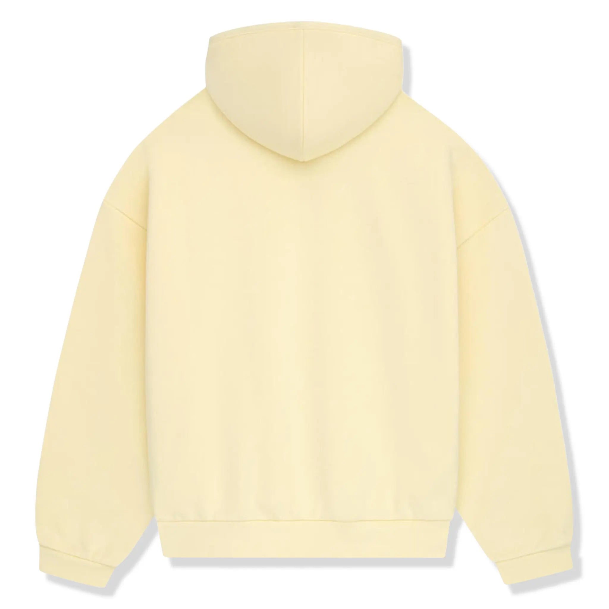 Back view of Fear Of God Essentials Garden Yellow Hoodie (FW23) 192SP242051F