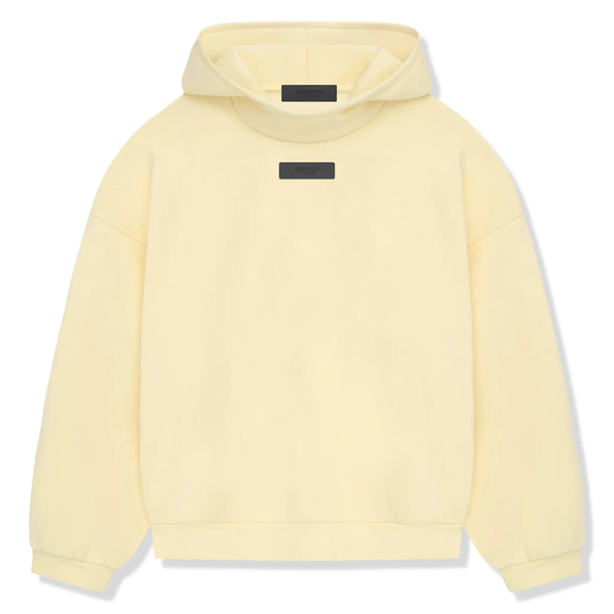 Front view of Fear Of God Essentials Garden Yellow Hoodie (FW23) 192SP242051F