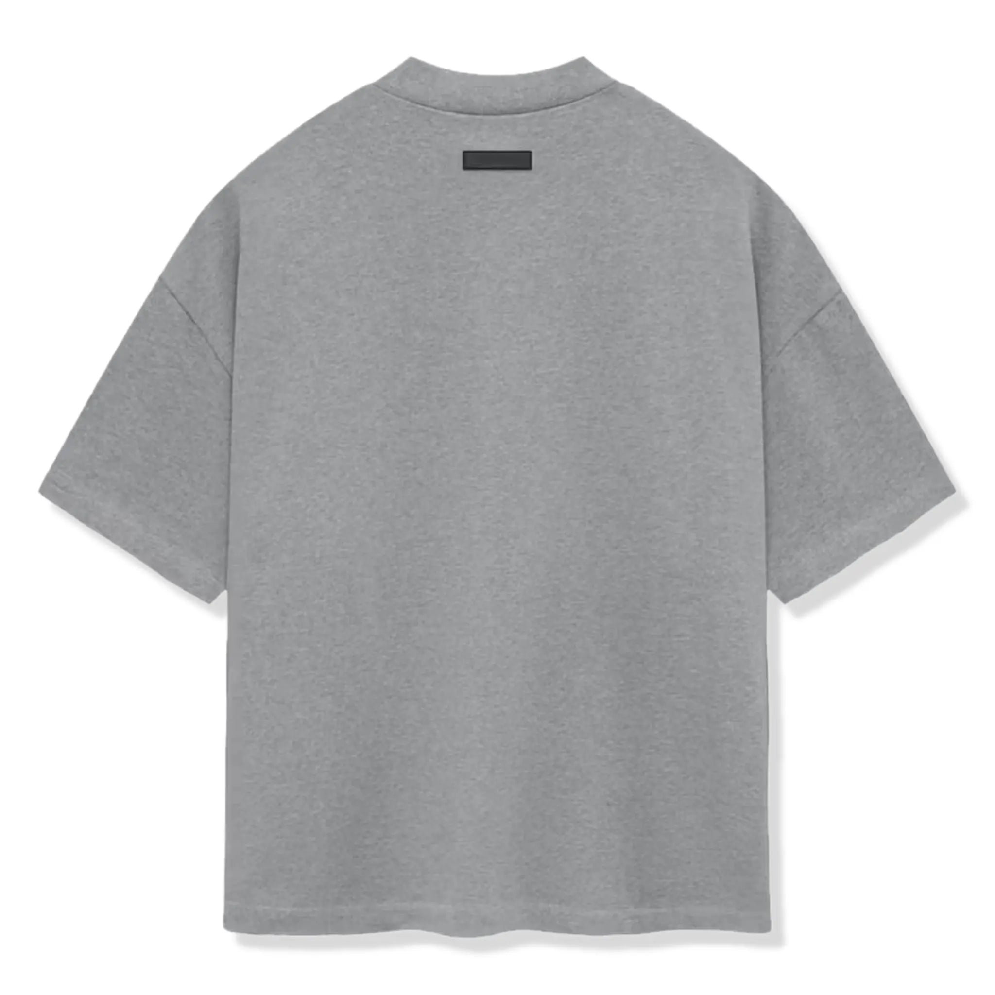 Back view of Fear Of God Essentials Heavy Jersey S/S Dark Heather Oatmeal T Shirt