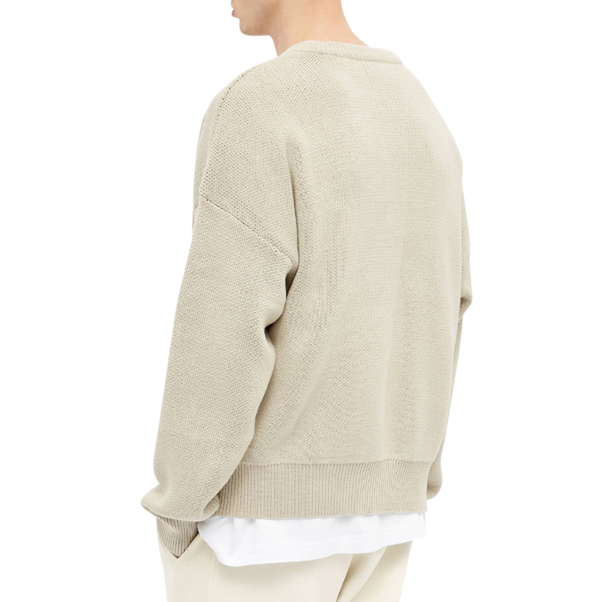 Model back view of Fear Of God Essentials Moss Knit Sweater