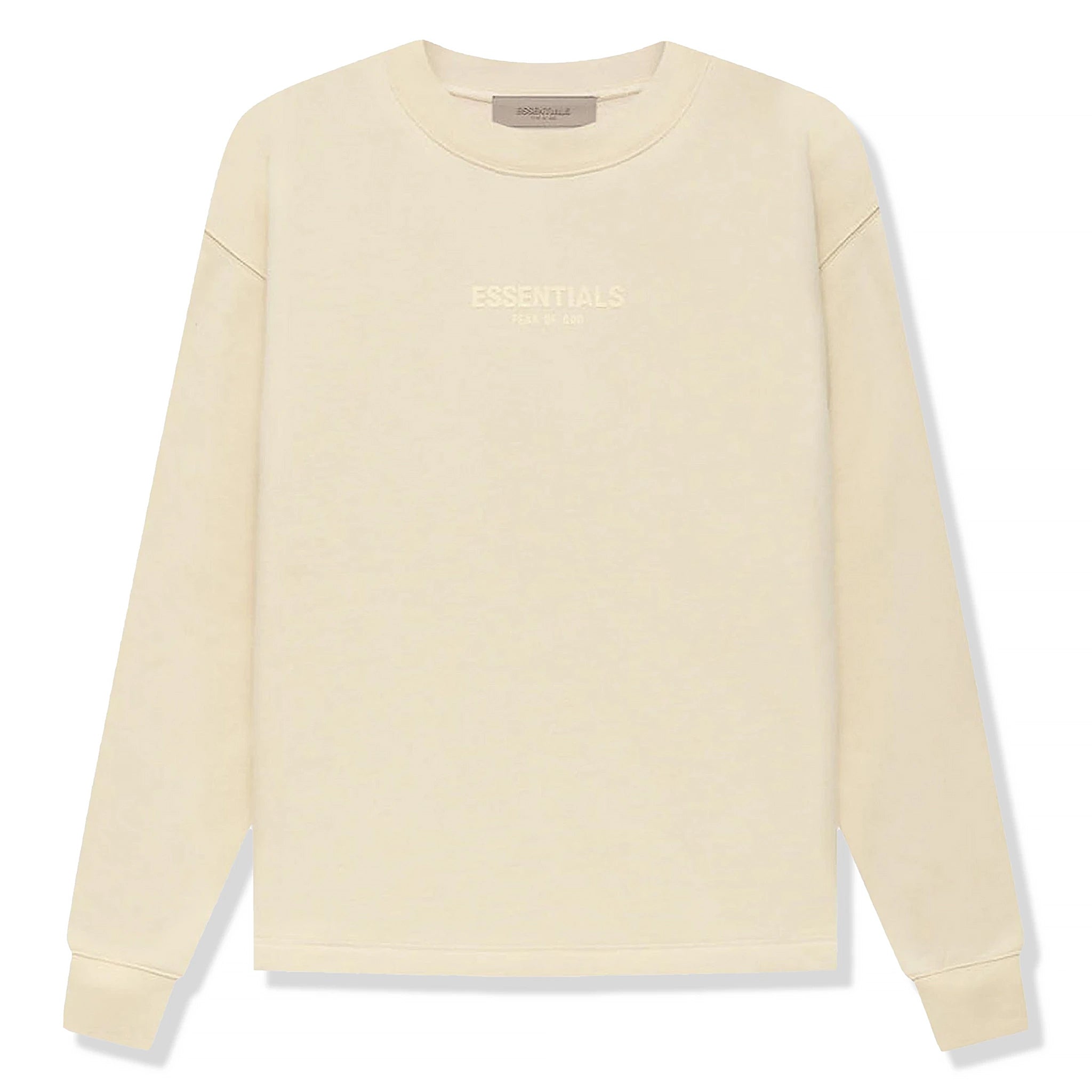Front view of Fear Of God Essentials Relaxed Egg Shell Crewneck