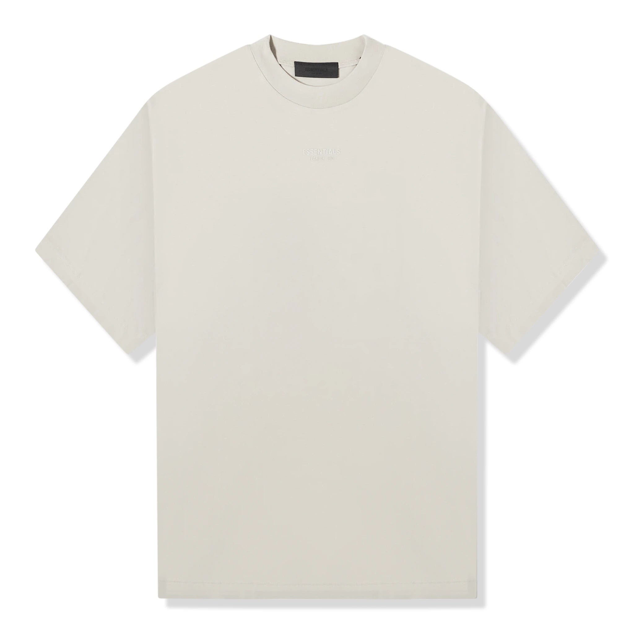 Front view of Fear Of God Essentials Silver Cloud T Shirt (FW23)