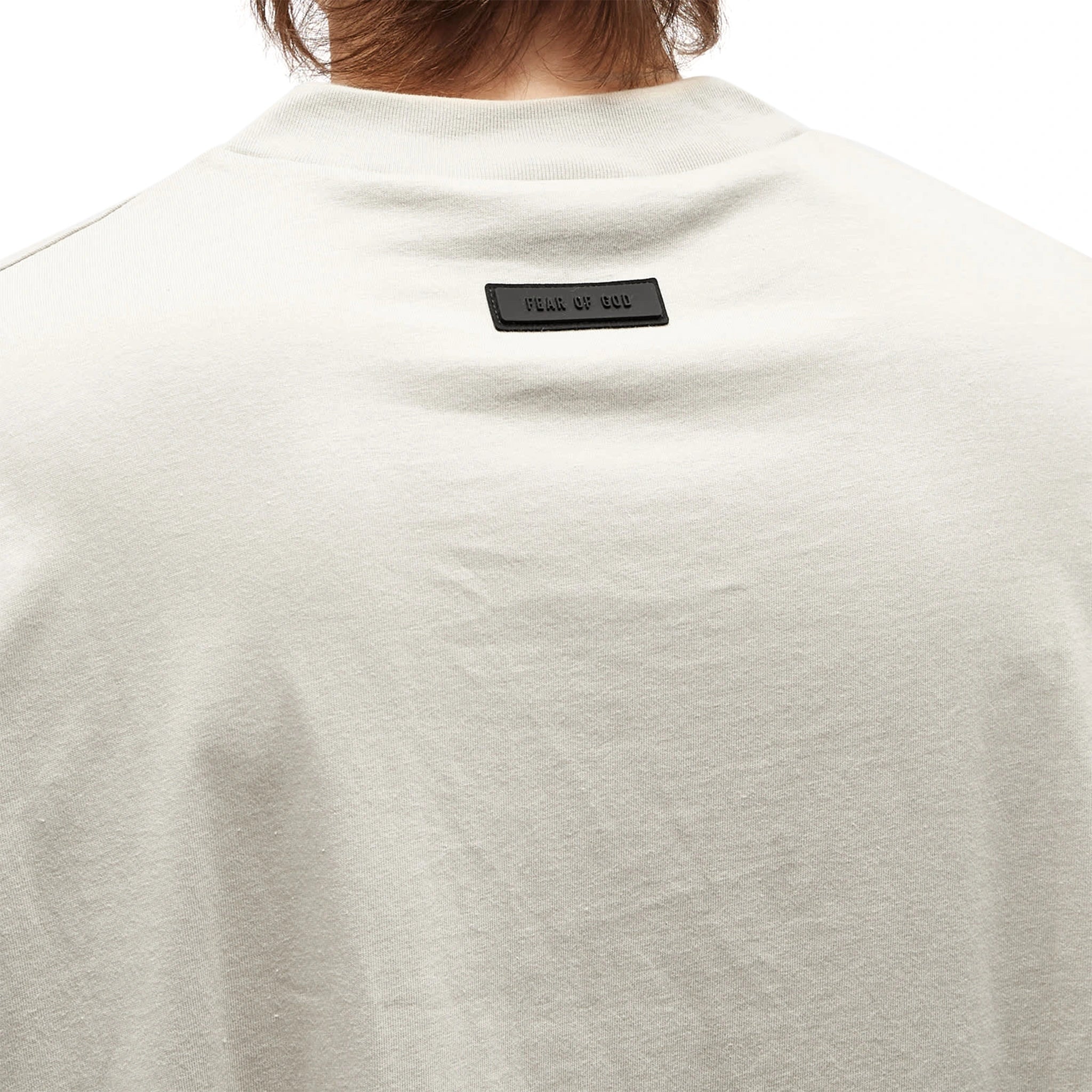 Detail view of Fear Of God Essentials Silver Cloud T Shirt (FW23)