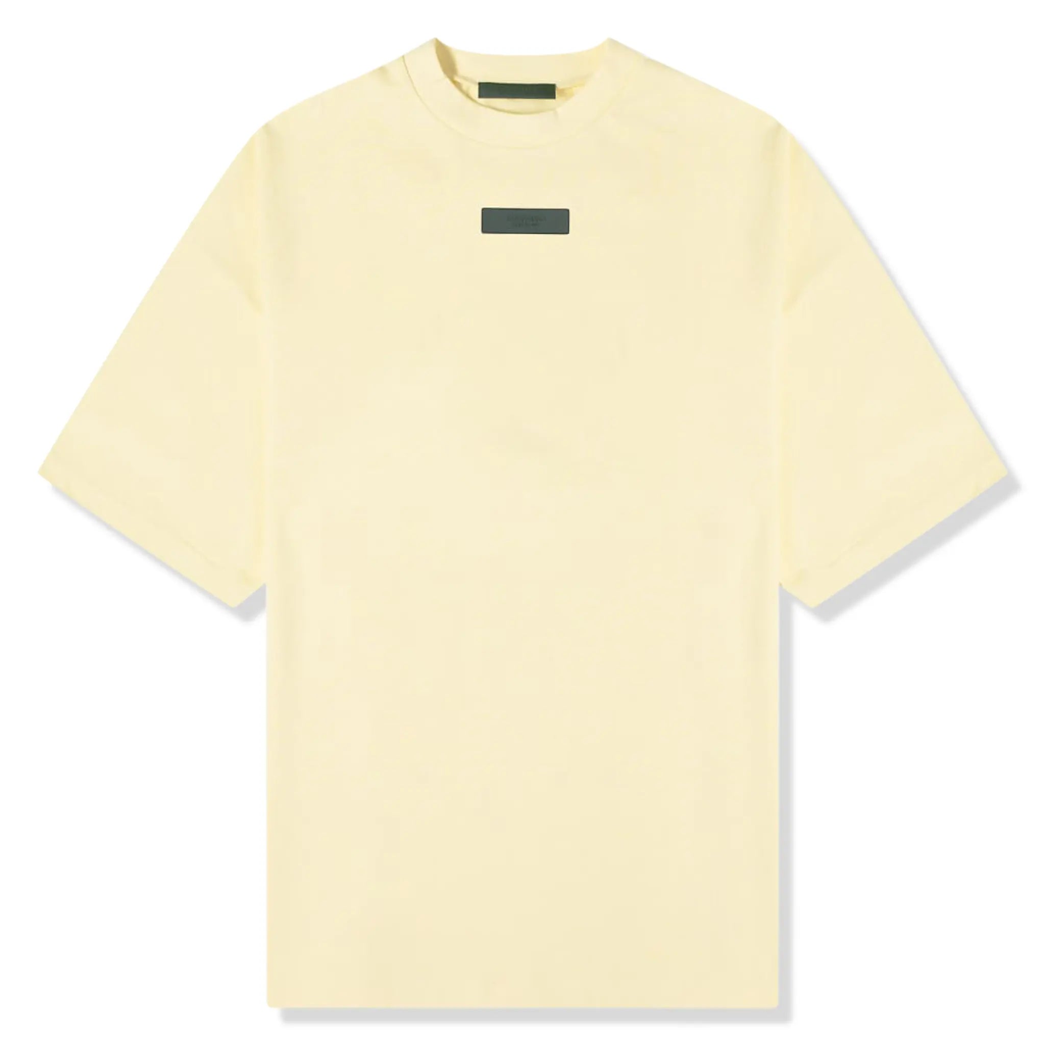 Front view of Fear of God Essentials SS Garden Yellow T Shirt (FW23) 125SP244191F